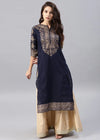 Blue printed kurta Only - Zeekstore