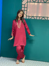 Maroon Lace Silk Shalwar Kameez
- Sania Khan