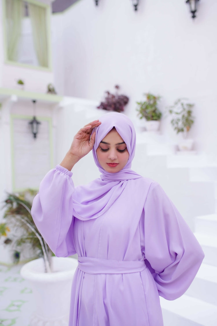Lilac Open Abaya - La Khilaba