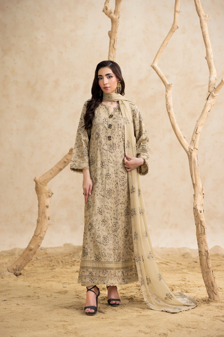 Sapphire Sand 3-Pc's Embroidered Ready to Wear - Threads & Weaves