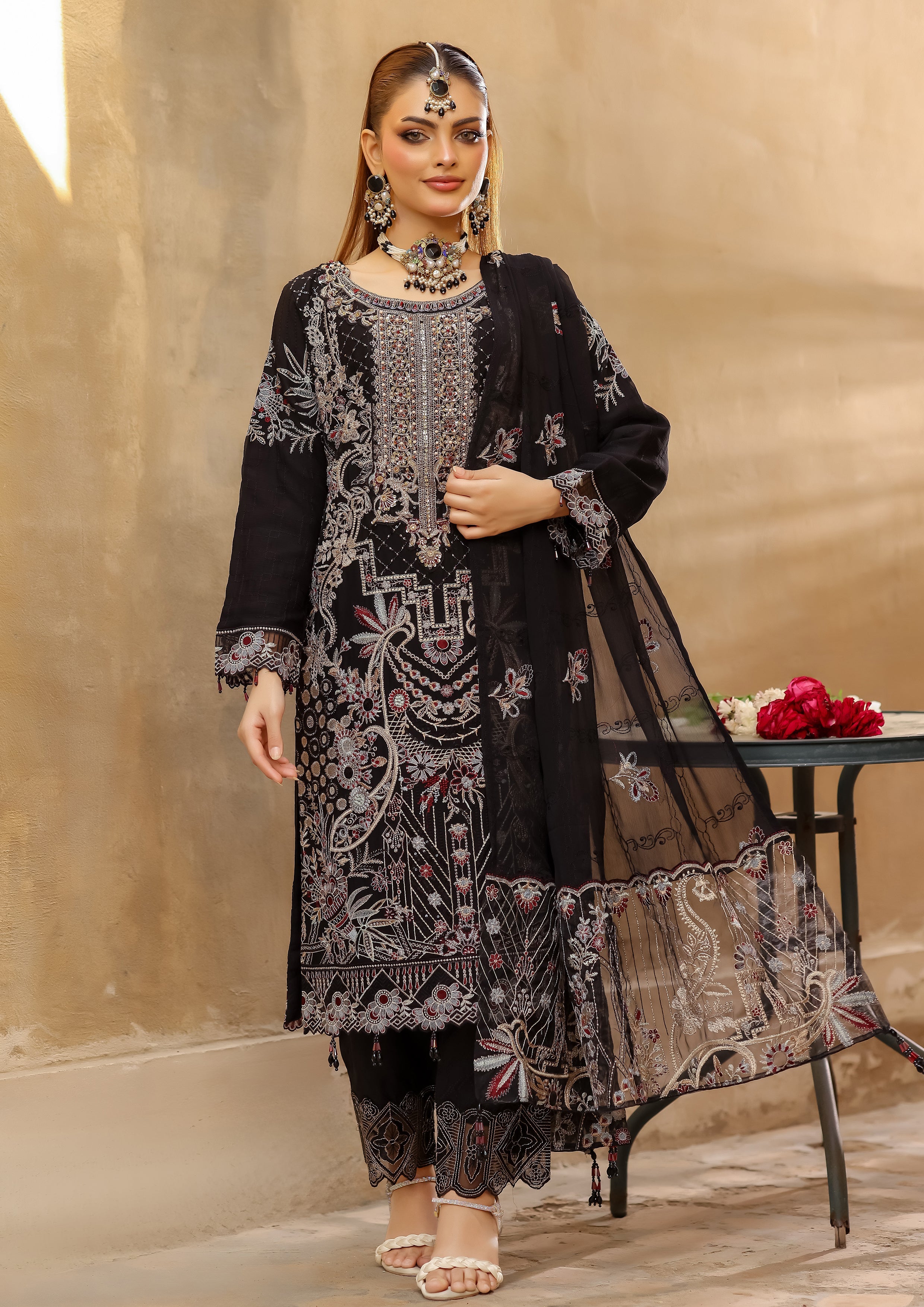 Elva BN-1016 - 3 Piece Stitched Fancy Heavy Embroidered - Bint-e-Noor