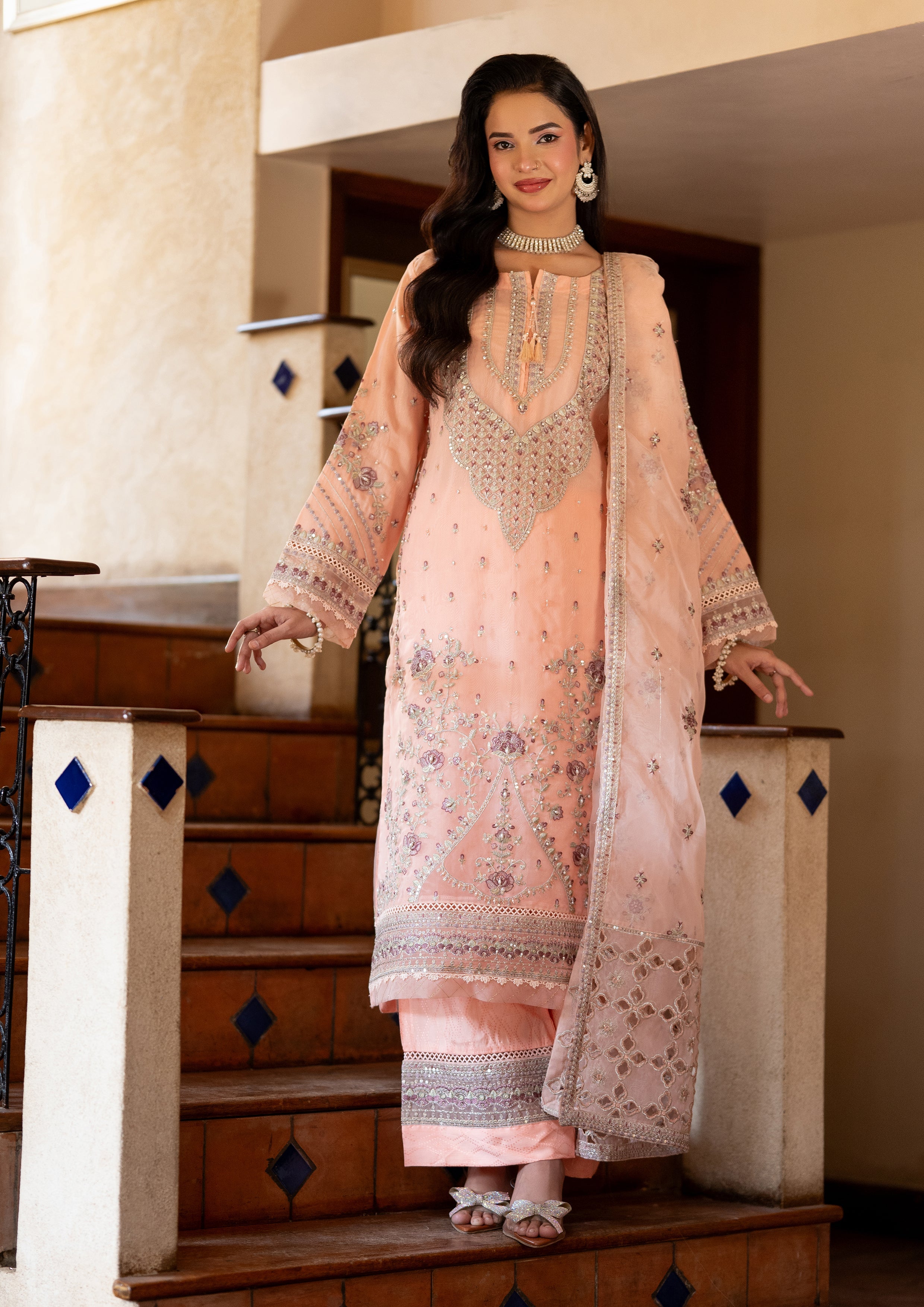 Mishka BN-1043 - 3 Piece Stitched Fancy Heavy Embroidered - Bint-e-Noor