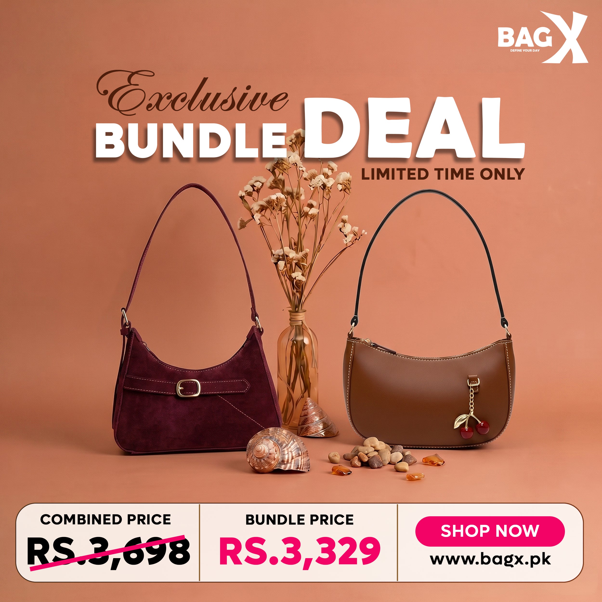 Cocoa & Crimson Duo Crossbody bag - Bag X