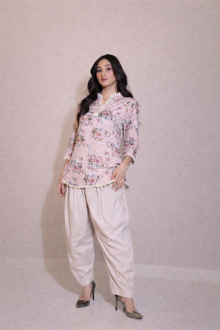 Printed Co-Ord Set With Ballon Shalwar - Urban Cut