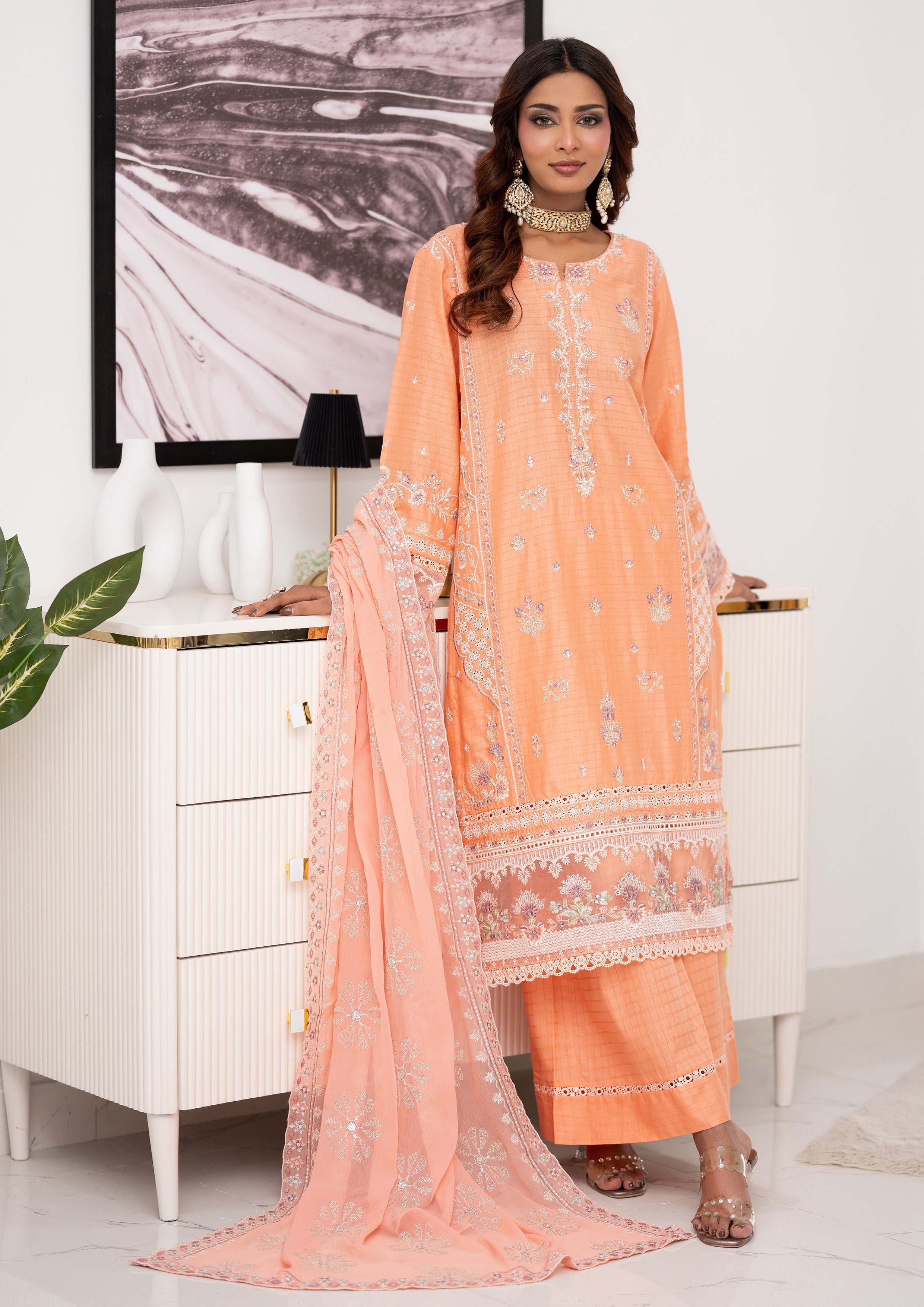 Anfa BN-1119 - 3 Piece Stitched Fancy Heavy Embroidered - Bint-e-Noor