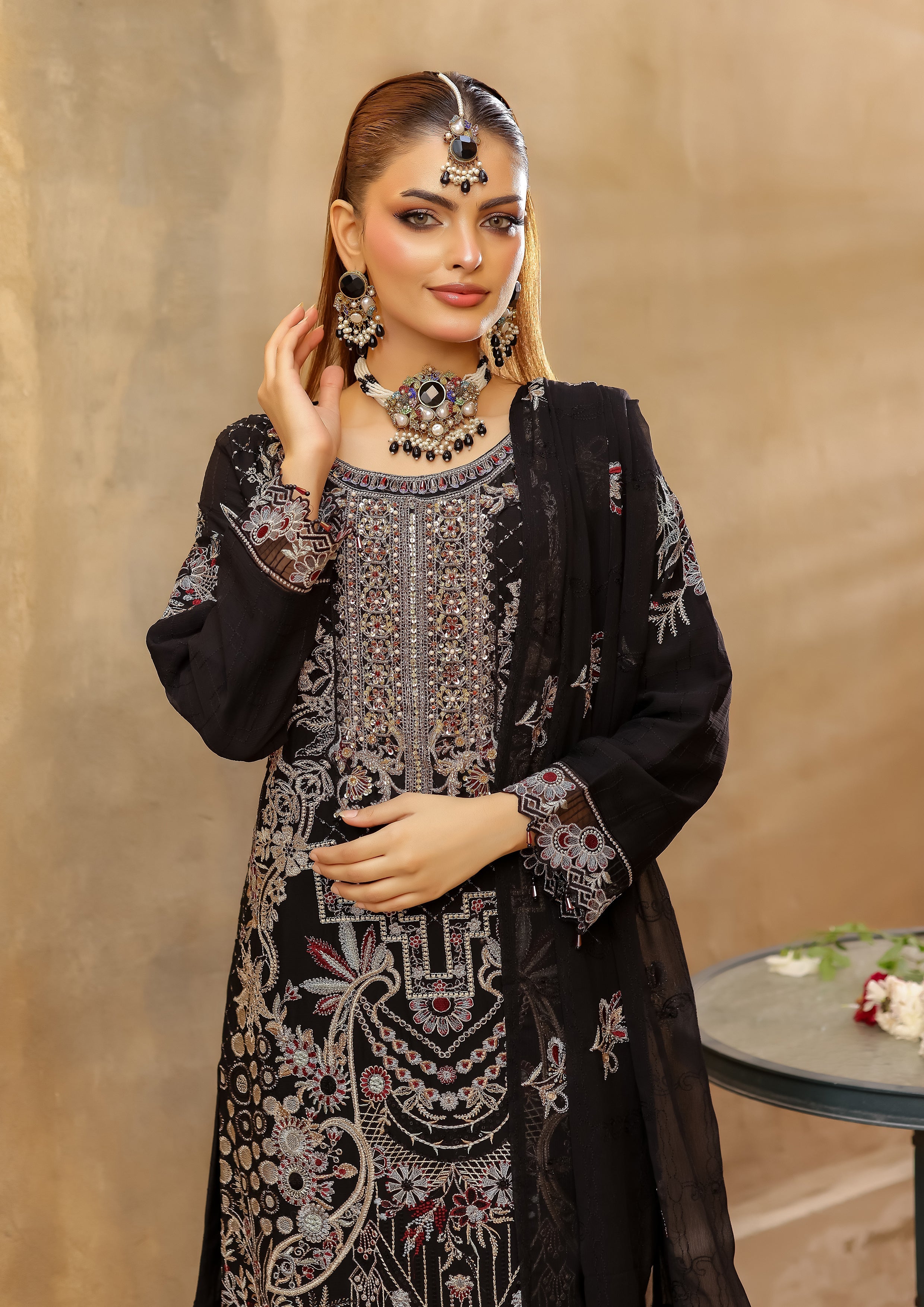 Elva BN-1016 - 3 Piece Stitched Fancy Heavy Embroidered - Bint-e-Noor