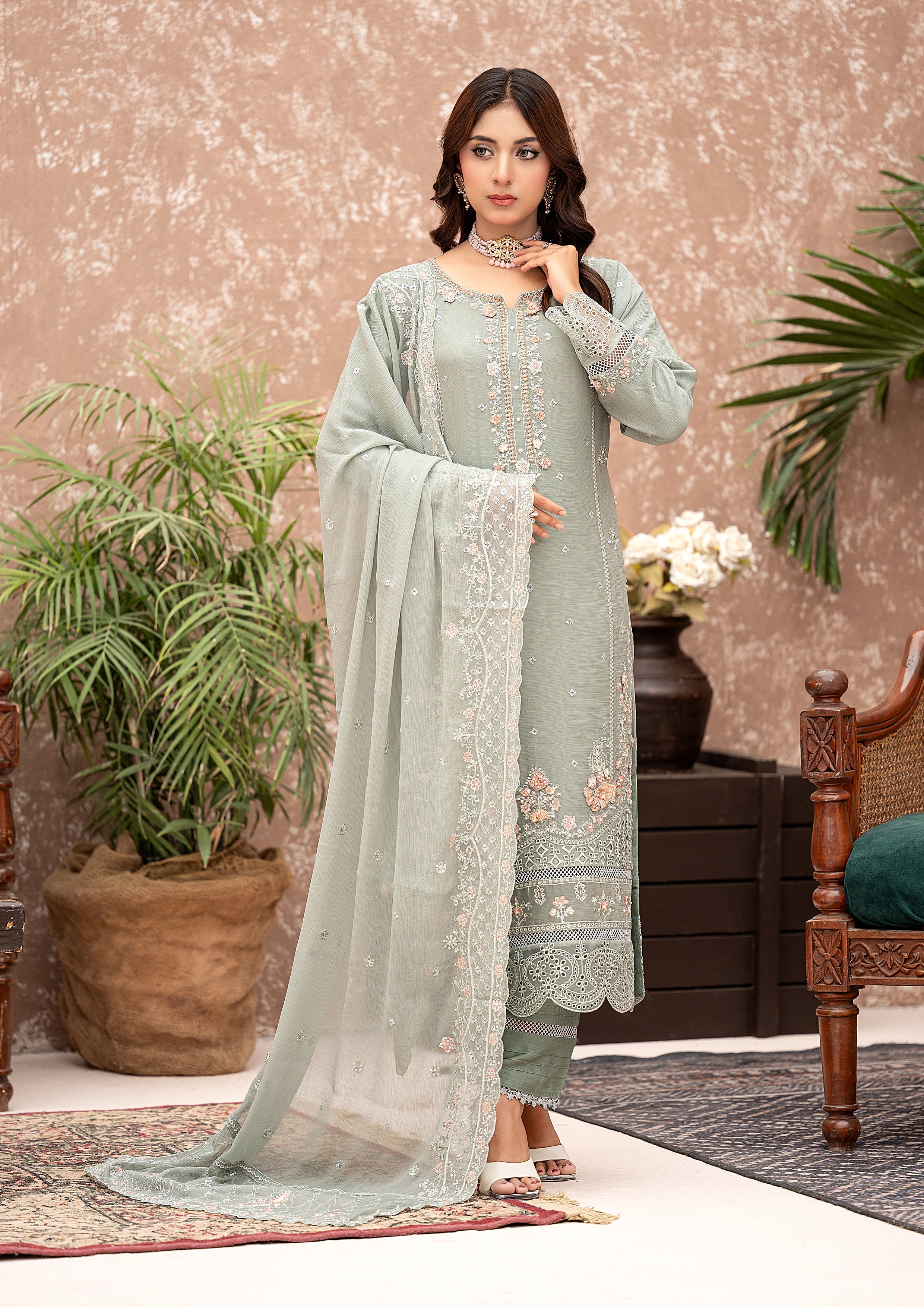 Selin BN-1048 - 3 Piece Stitched Fancy Heavy Embroidered - Bint-e-Noor
