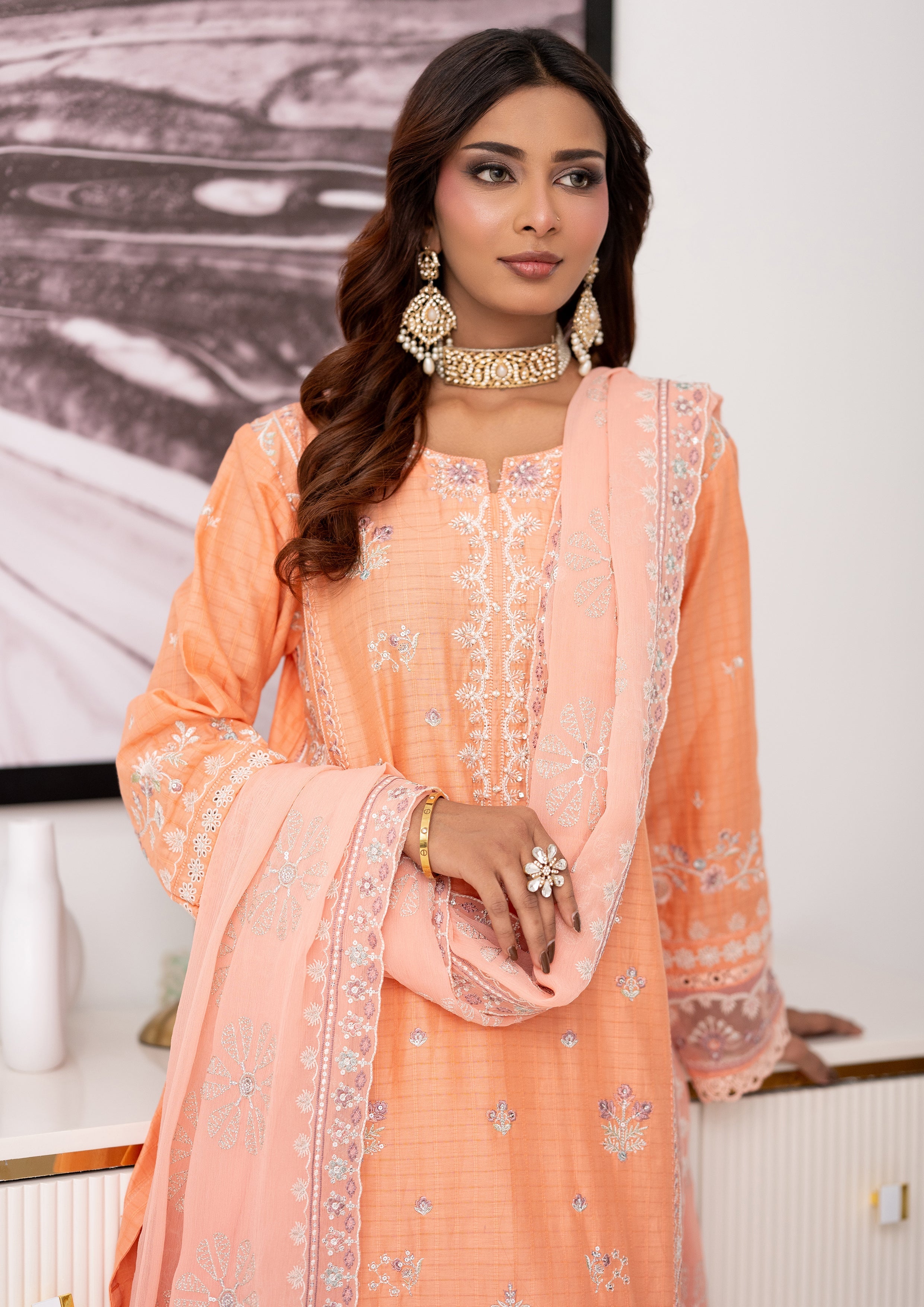 Anfa BN-1119 - 3 Piece Stitched Fancy Heavy Embroidered - Bint-e-Noor
