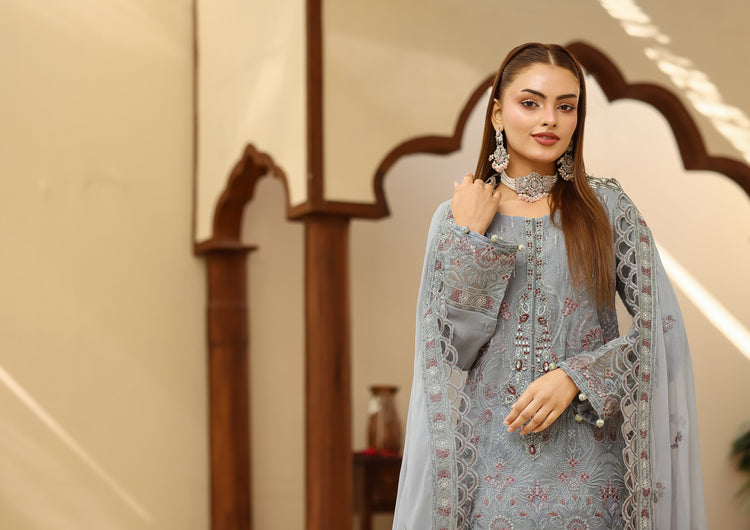 Usha BN-1023 - 3 Piece Stitched Fancy Heavy Embroidered - Bint-e-Noor