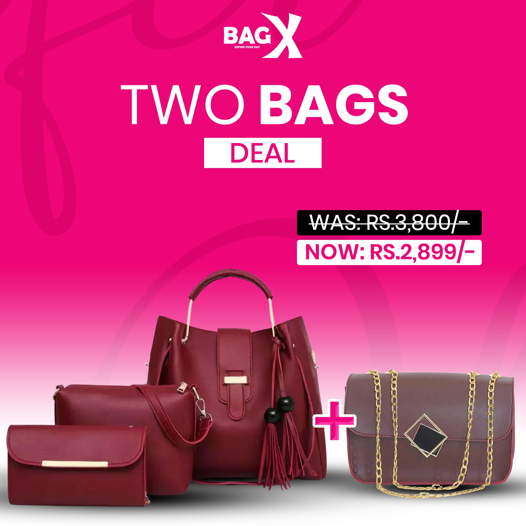 Deal - Alexa Maroon + Vivo Maroon Handbag - Bag X