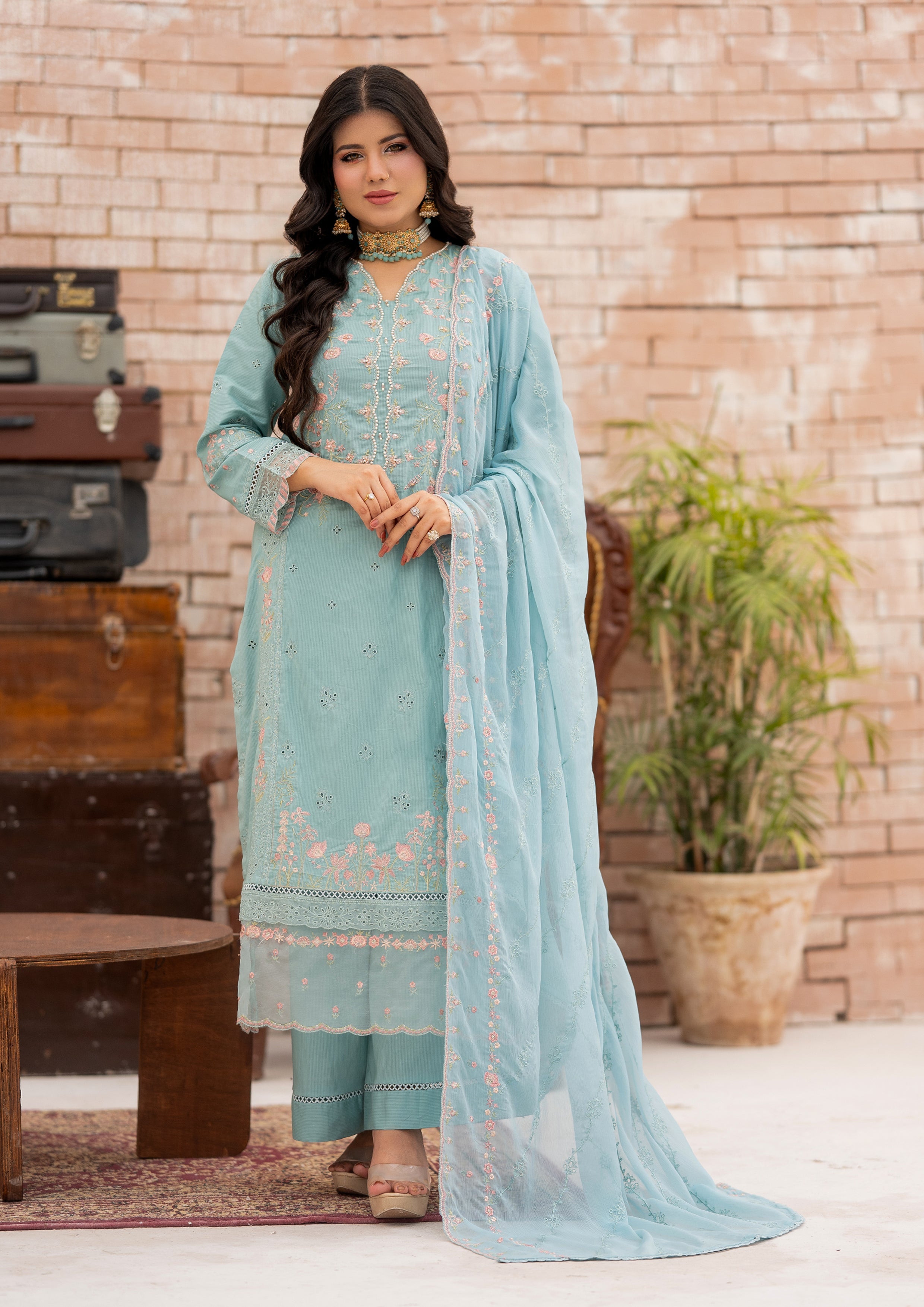 Sameeha BN-1106 - 3 Piece Stitched Fancy Heavy Embroidered - Bint-e-Noor