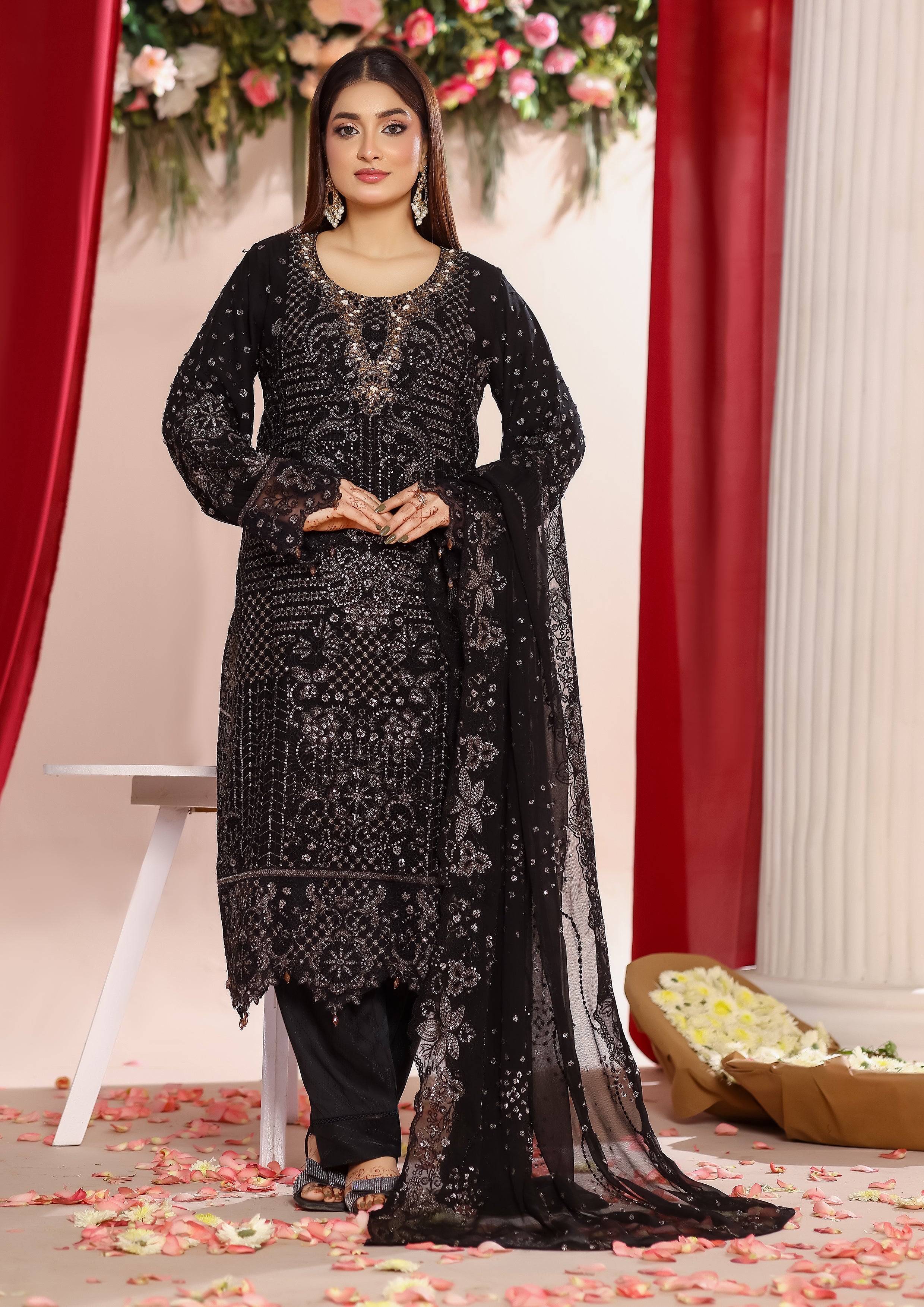 Mizna BN-1027 - 3 Piece Stitched Fancy Heavy Embroidered - Bint-e-Noor