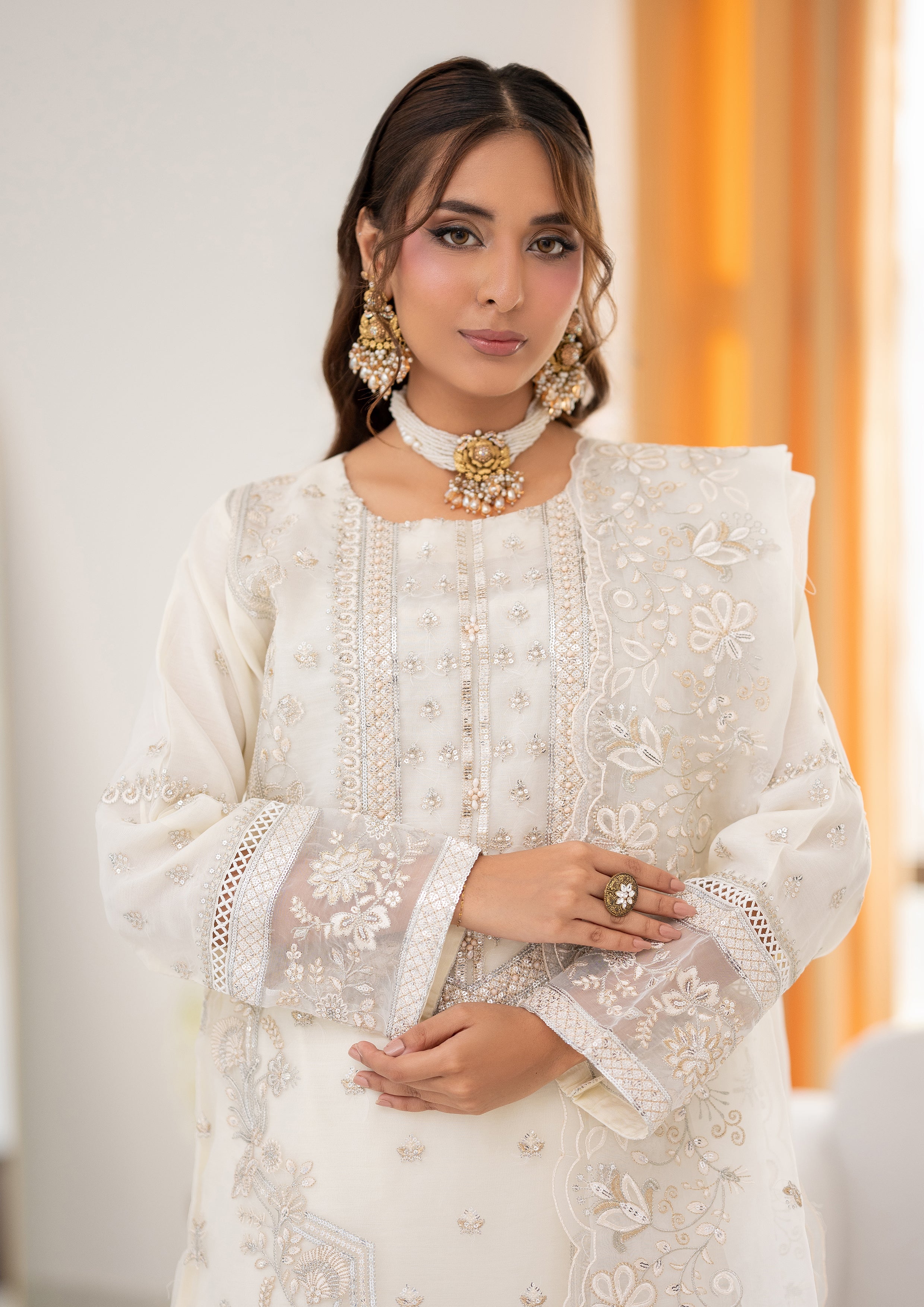 Aishal BN-1128 - 3 Piece Stitched Fancy Heavy Embroidered - Bint-e-Noor