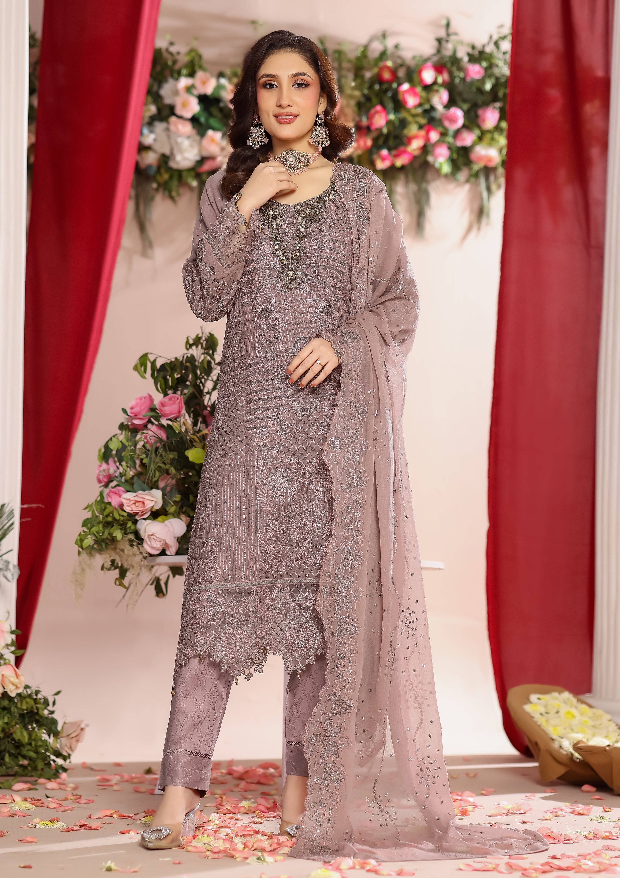 Mizna BN-1028 - 3 Piece Stitched Fancy Heavy Embroidered - Bint-e-Noor