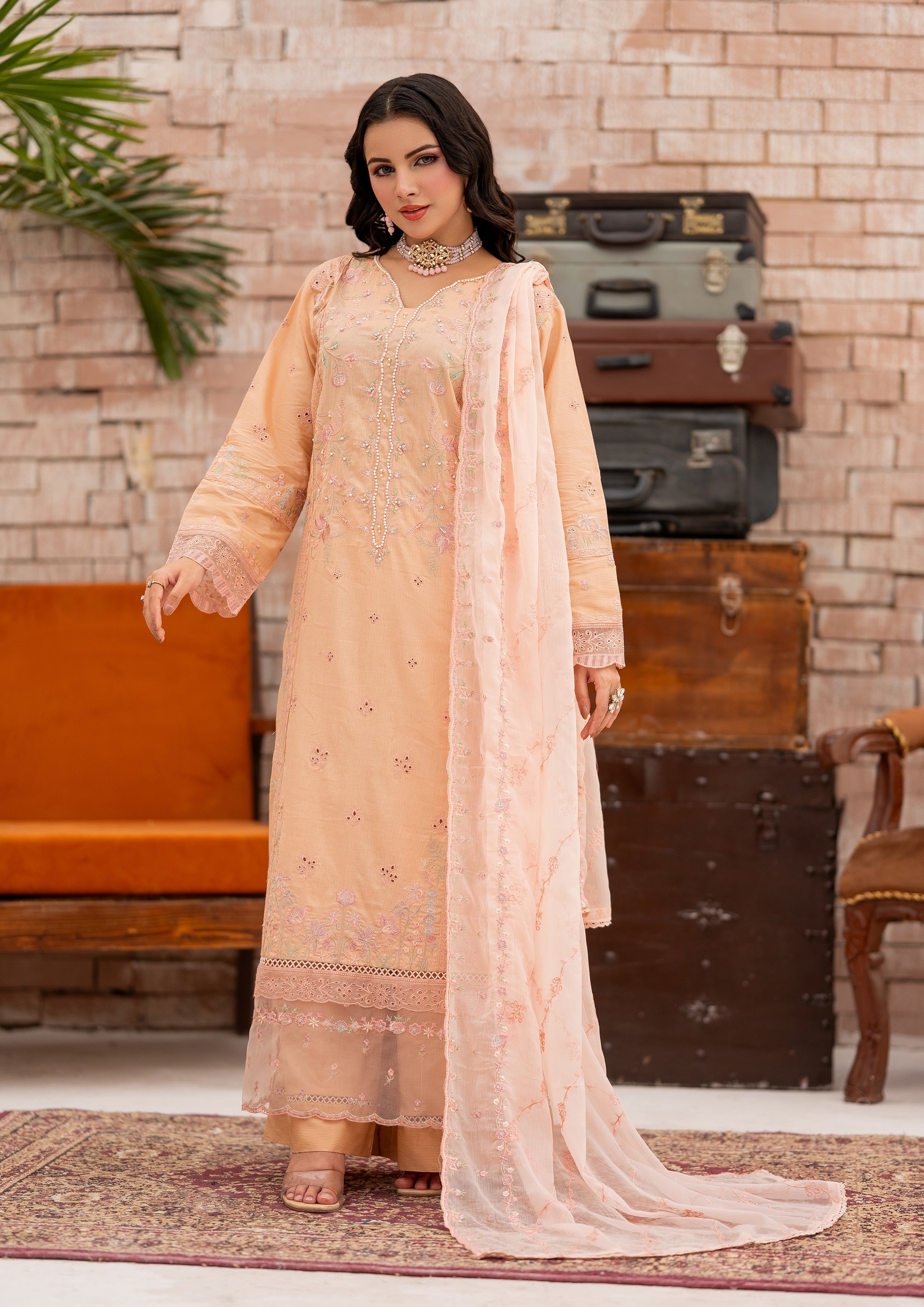 Sameeha BN-1107 - 3 Piece Stitched Fancy Heavy Embroidered - Bint-e-Noor