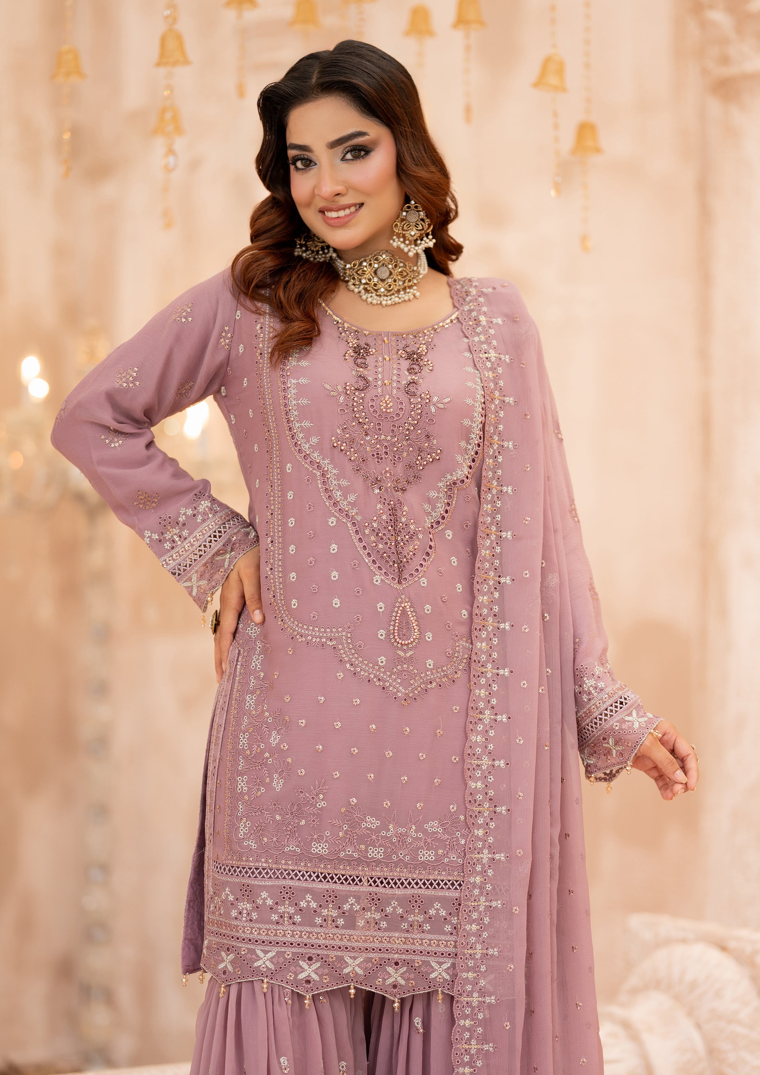 Alvina BN-1175 - 3 Piece Stitched Fancy Heavy Embroidered - Bint-e-Noor