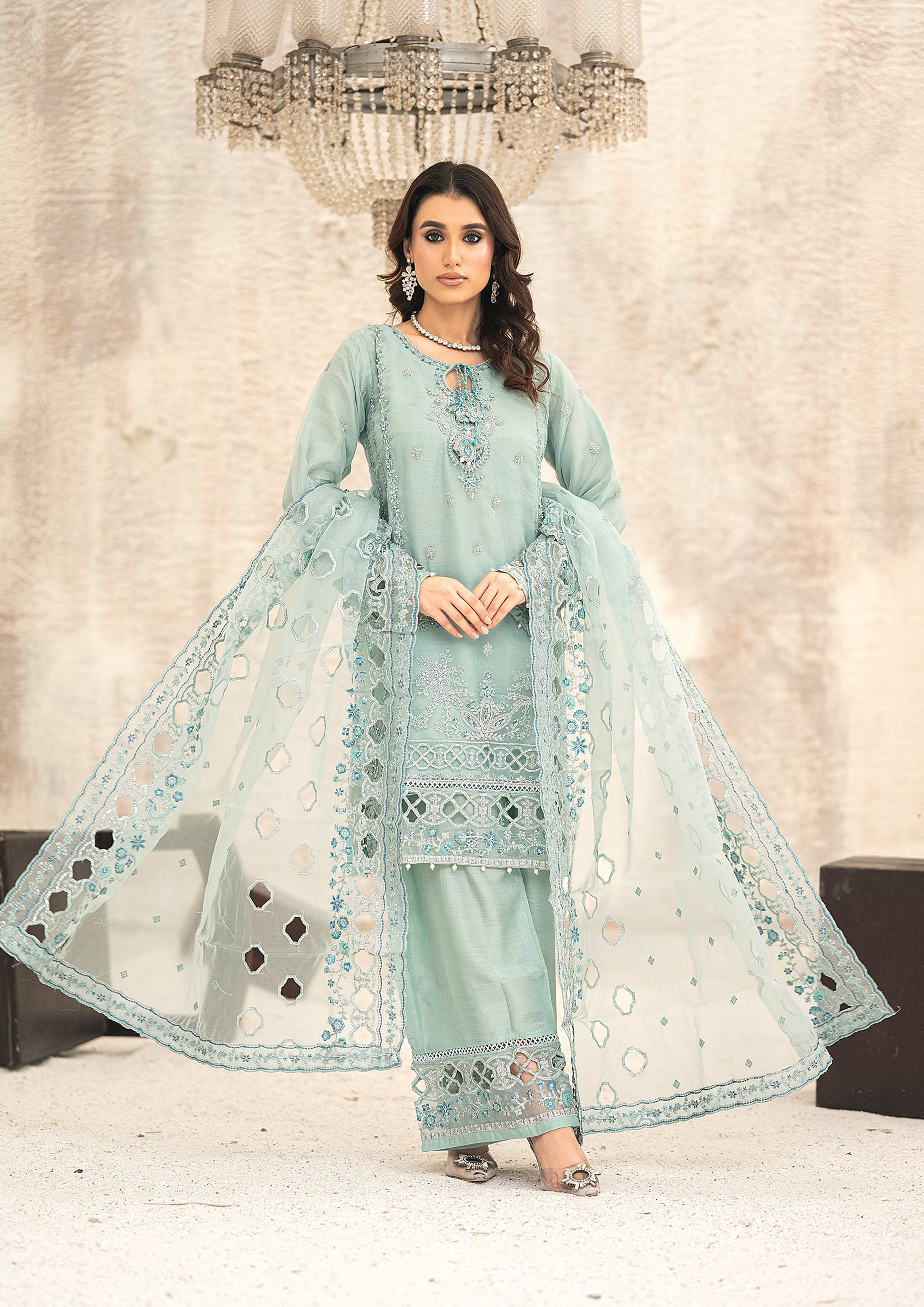 Huriyah BN-9984 - 3 Piece Stitched Fancy Heavy Embroidered - Bint-e-Noor