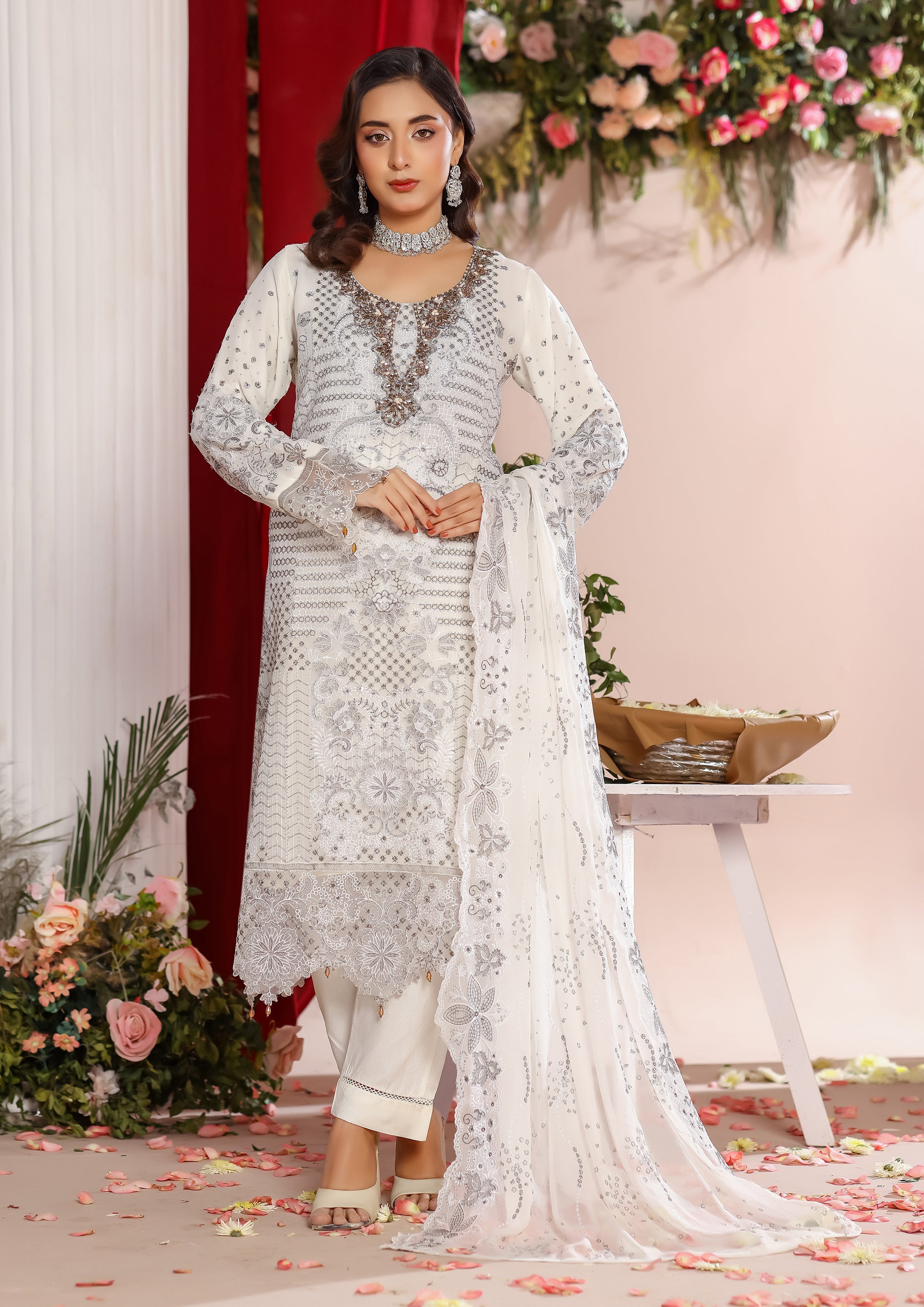 Mizna BN-1029 - 3 Piece Stitched Fancy Heavy Embroidered - Bint-e-Noor
