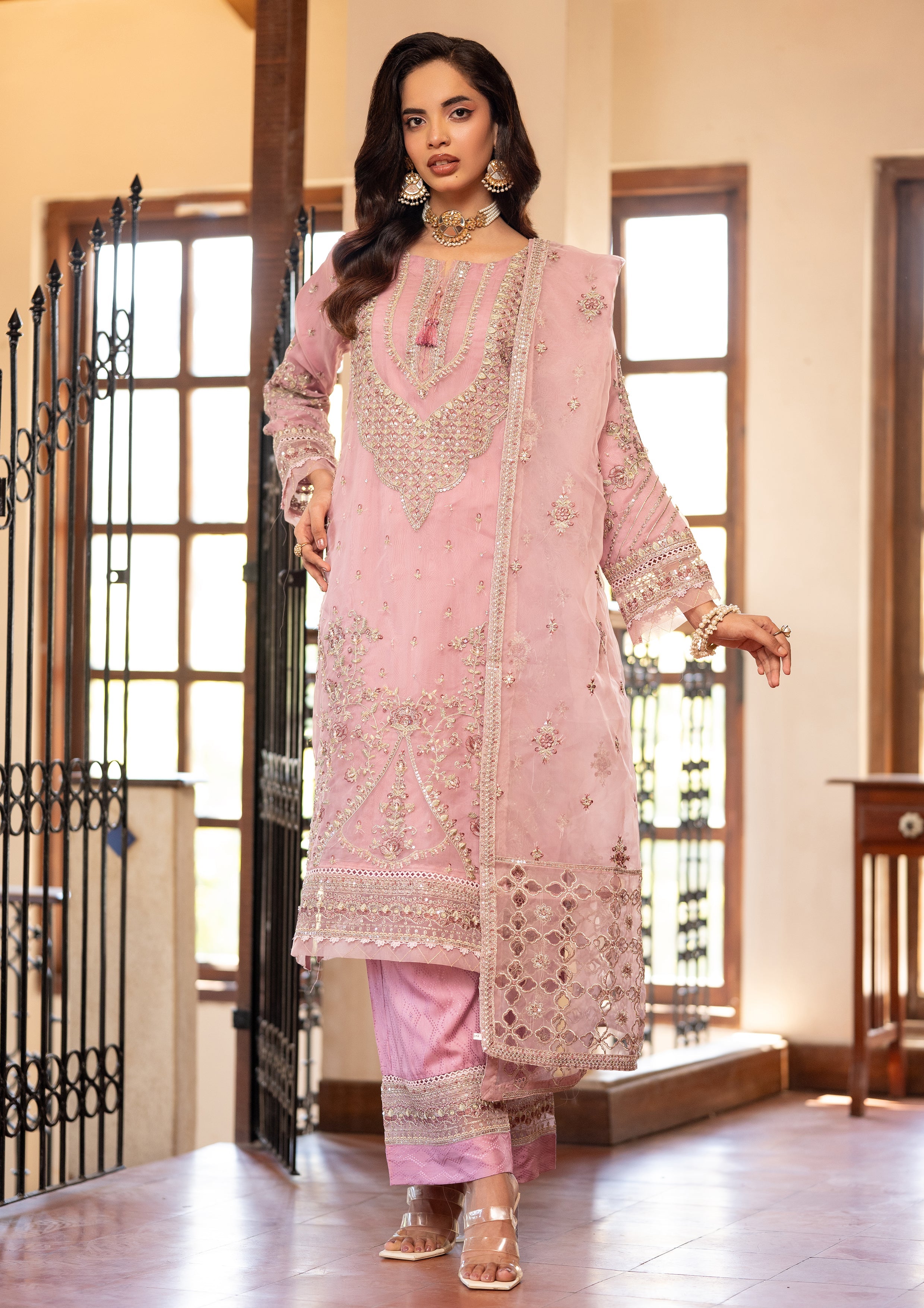 Mishka BN-1044 - 3 Piece Stitched Fancy Heavy Embroidered - Bint-e-Noor