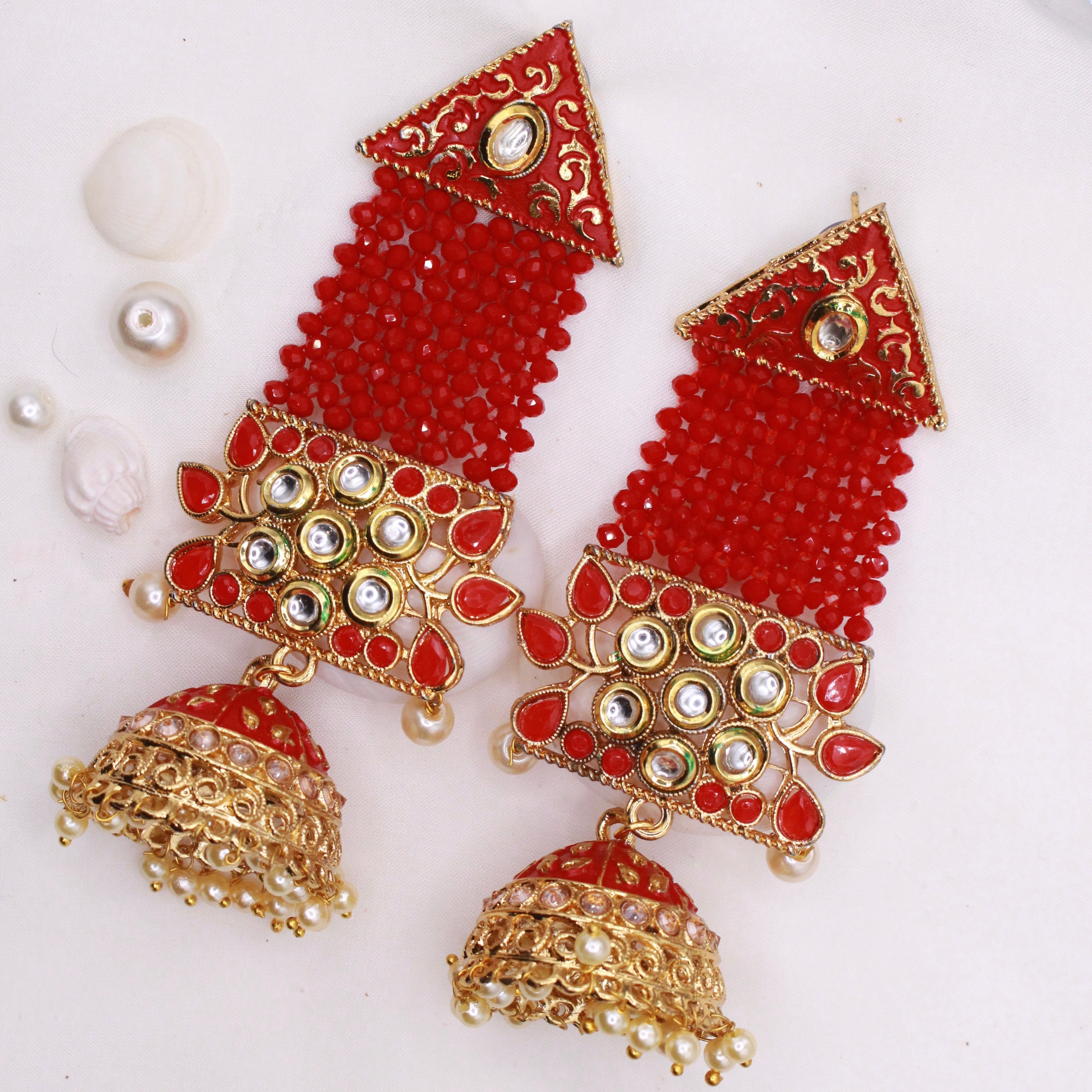 Long Stone Jhumke - Aloro Jewels