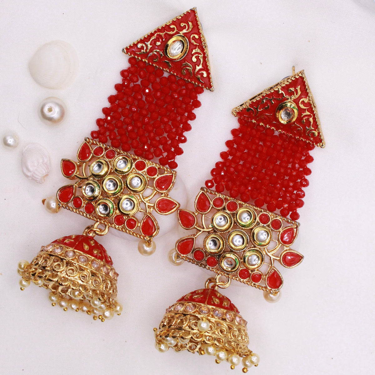 Long Stone Jhumke - Aloro Jewels