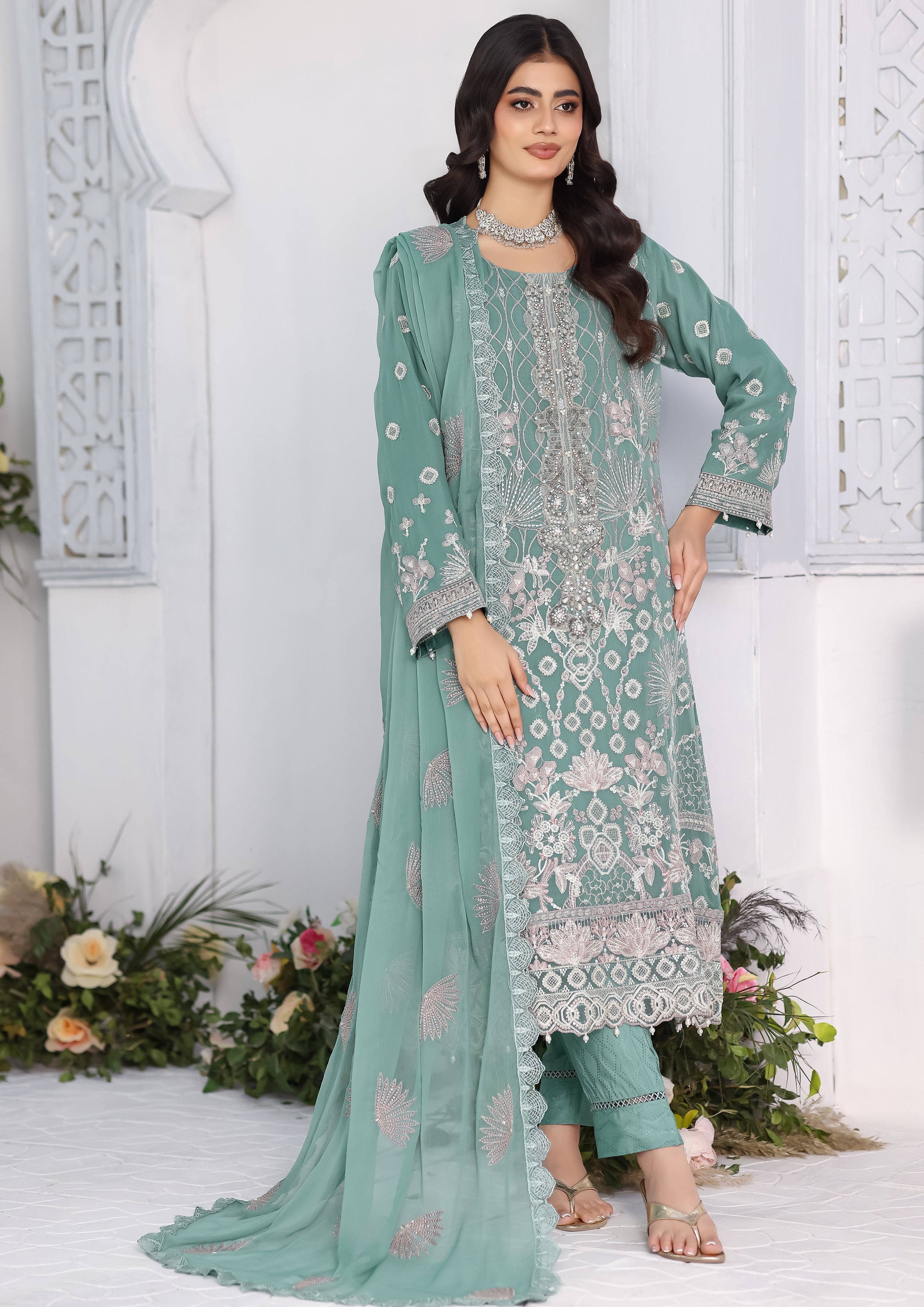 Talia BN-1077 - 3 Piece Stitched Fancy Heavy Embroidered - Bint-e-Noor