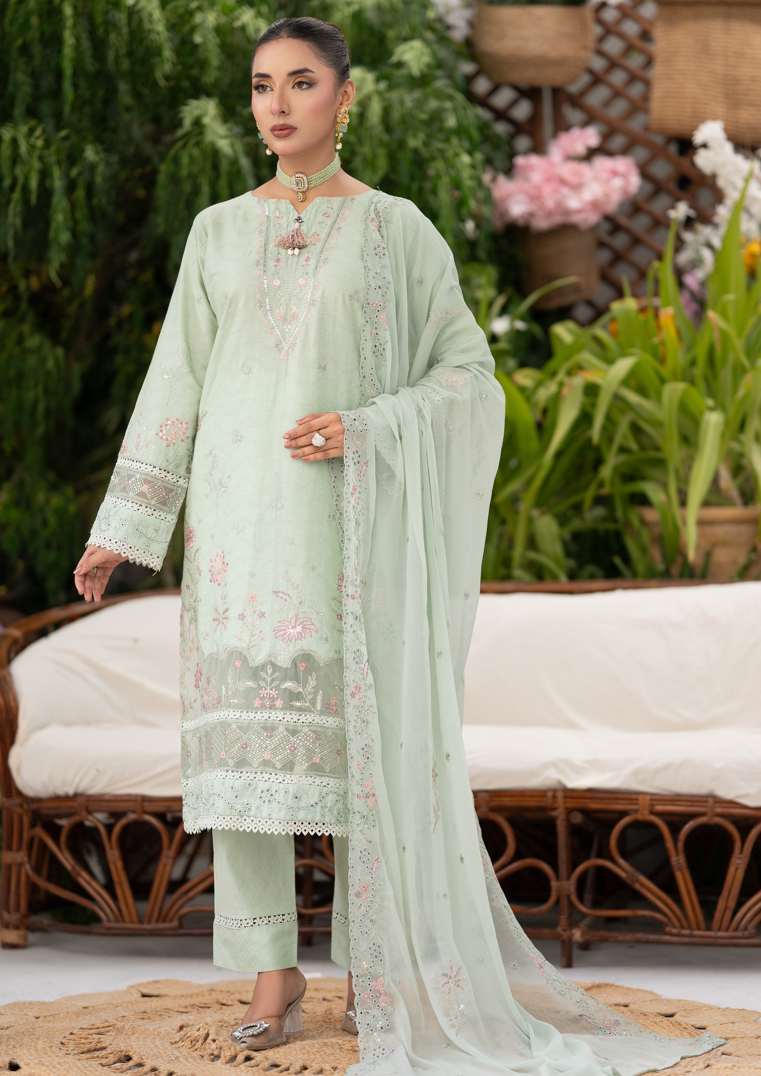 Rabeeya BN-1166 - 3 Piece Stitched Fancy Heavy Embroidered - Bint-e-Noor