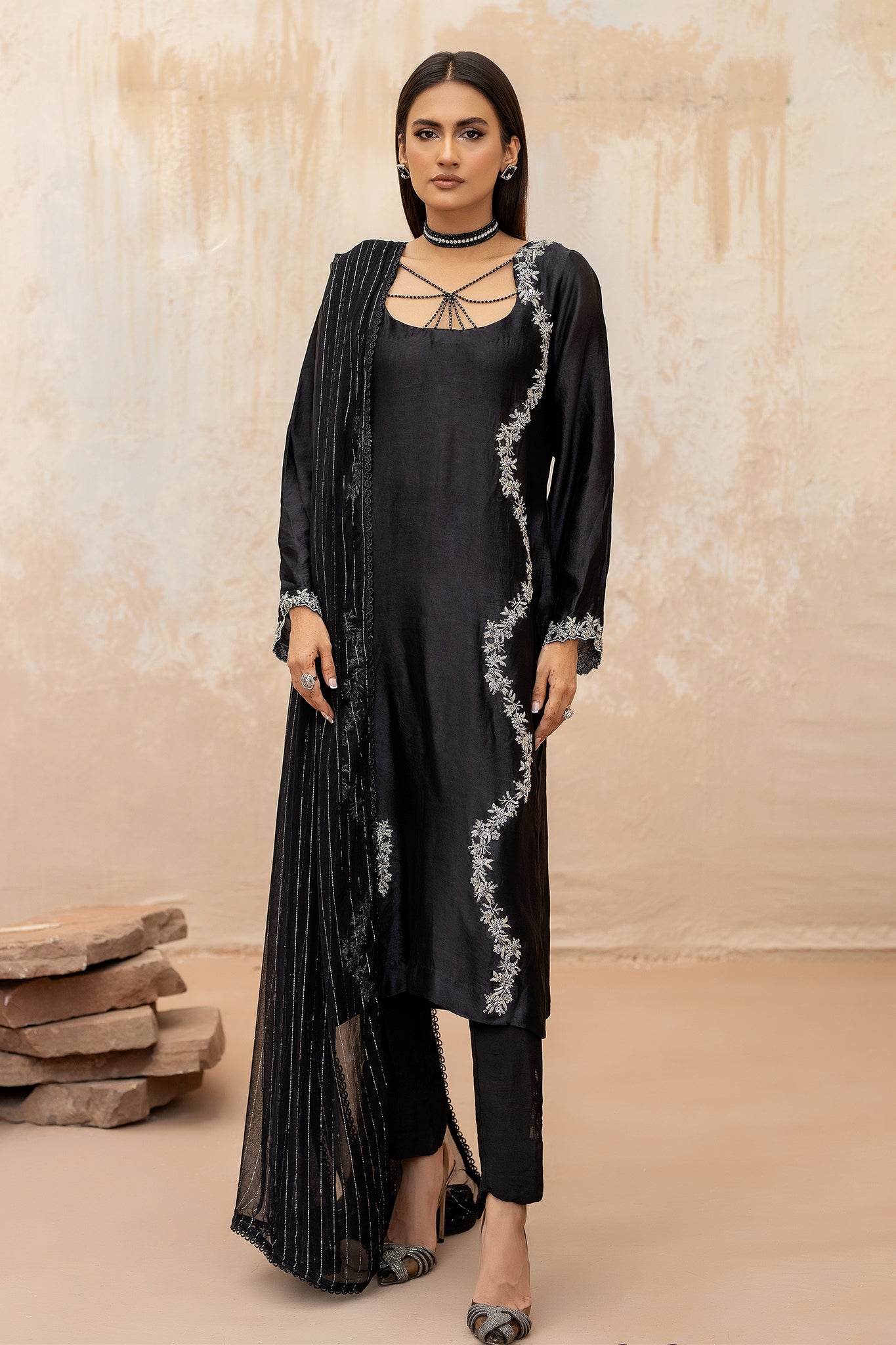 EST-013 SYAH - (Stitched 3 Piece) - SYAH