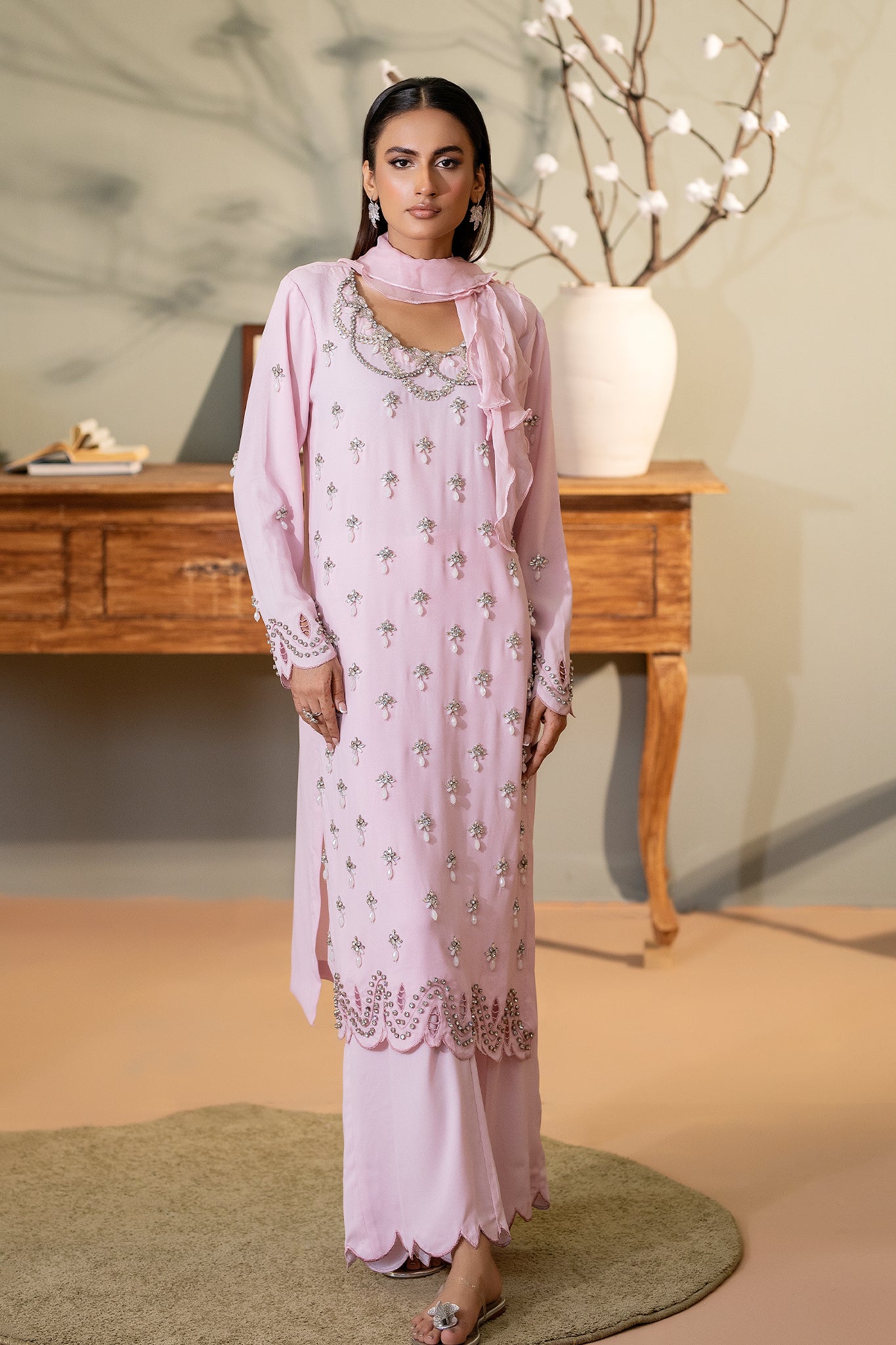 EST-010 MEHAK - (Stitched 3 Piece) - SYAH