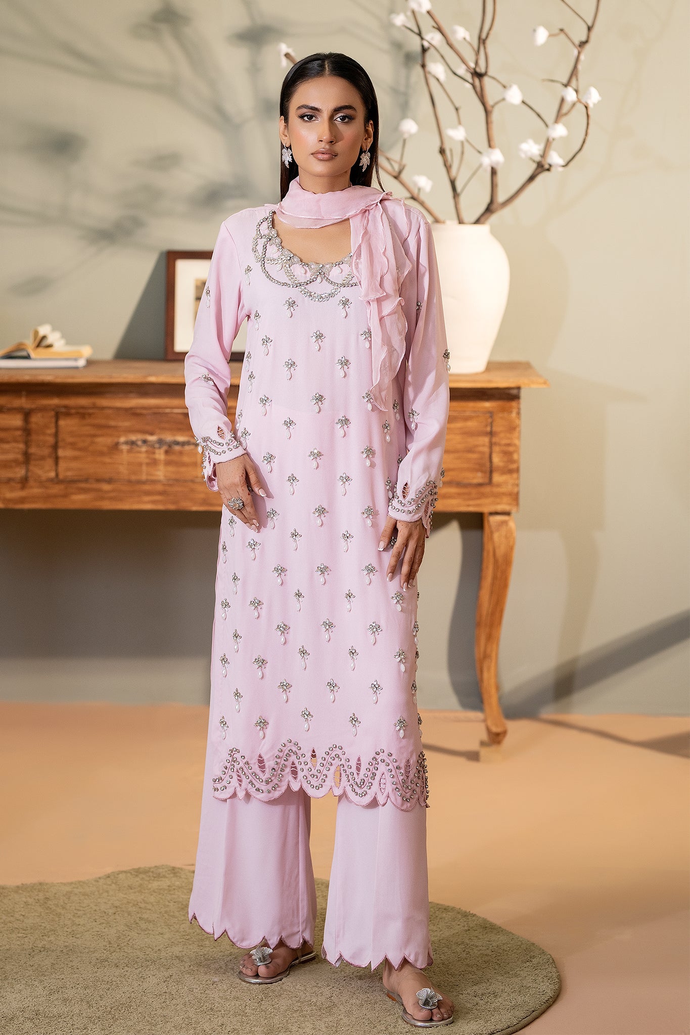 EST-010 MEHAK - (Stitched 3 Piece) - SYAH