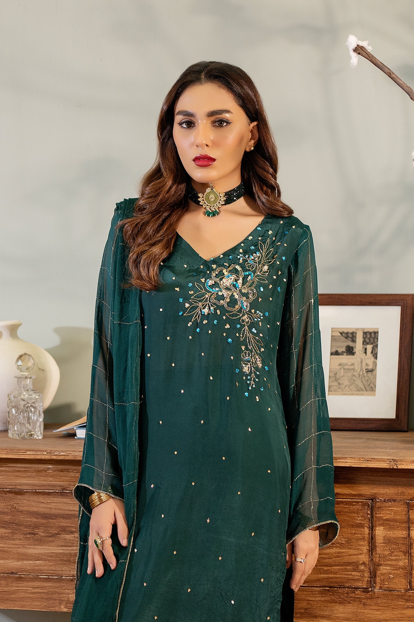 EST-007 NIMROZ - (Stitched 3 Piece) - SYAH