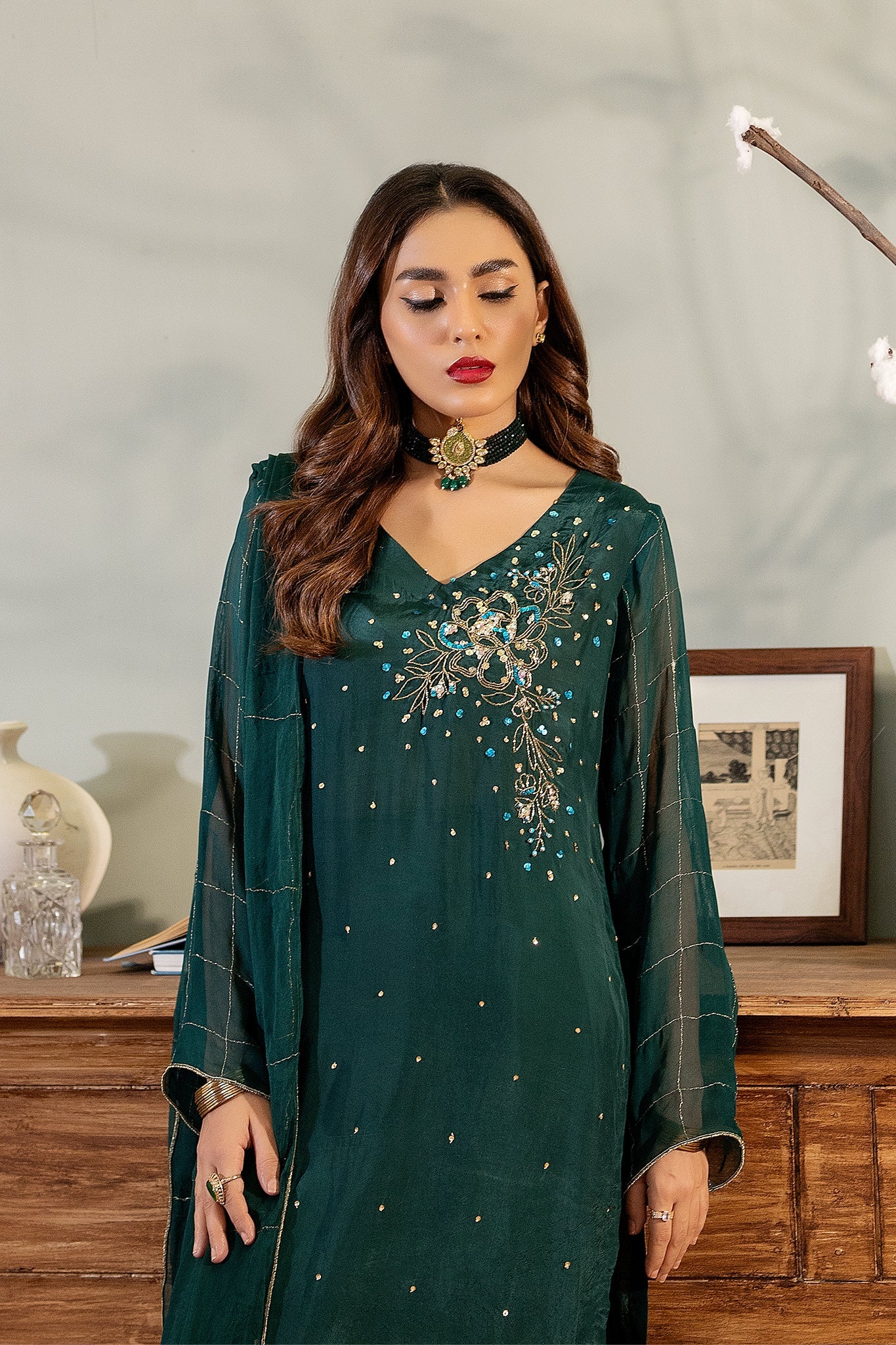EST-007 NIMROZ - (Stitched 3 Piece) - SYAH