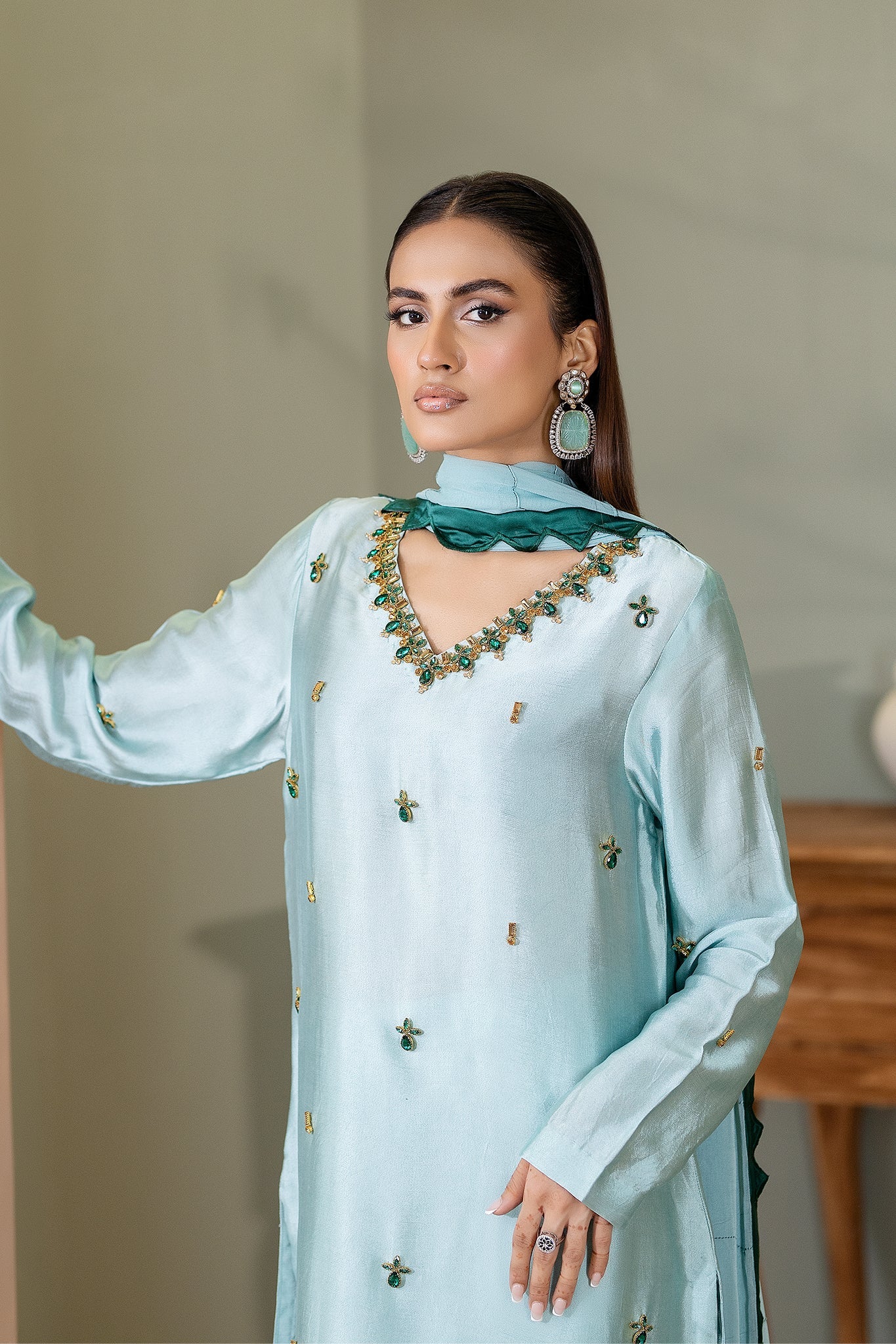 EST-014 ZAMURQ - (Stitched 3 Piece) - SYAH