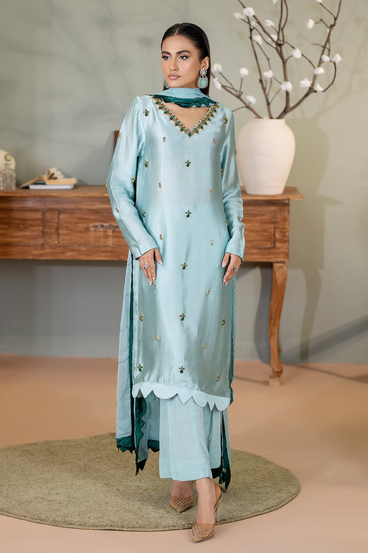 EST-014 ZAMURQ - (Stitched 3 Piece) - SYAH