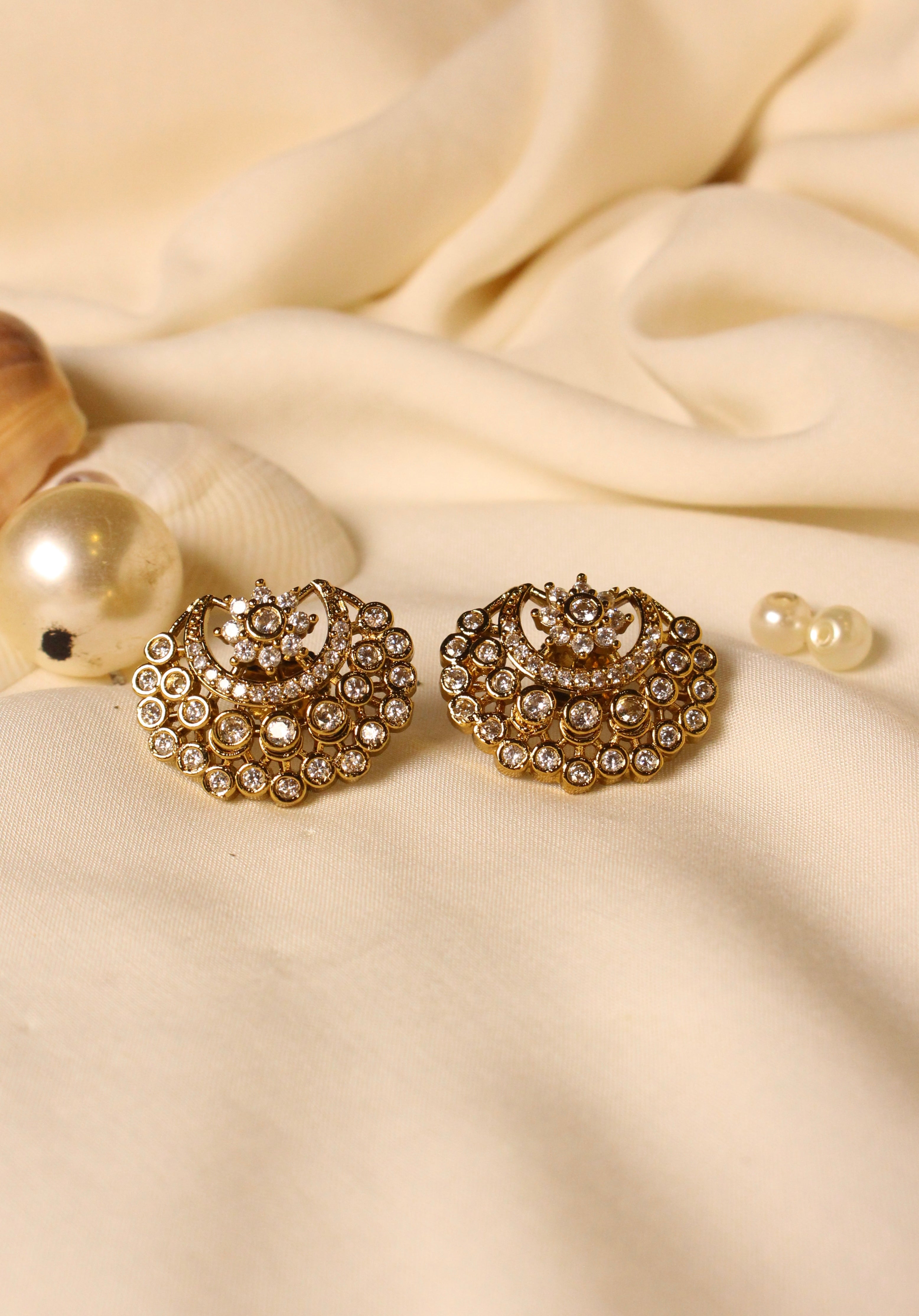Gold Plated Chandani Earrings - Aloro Jewels