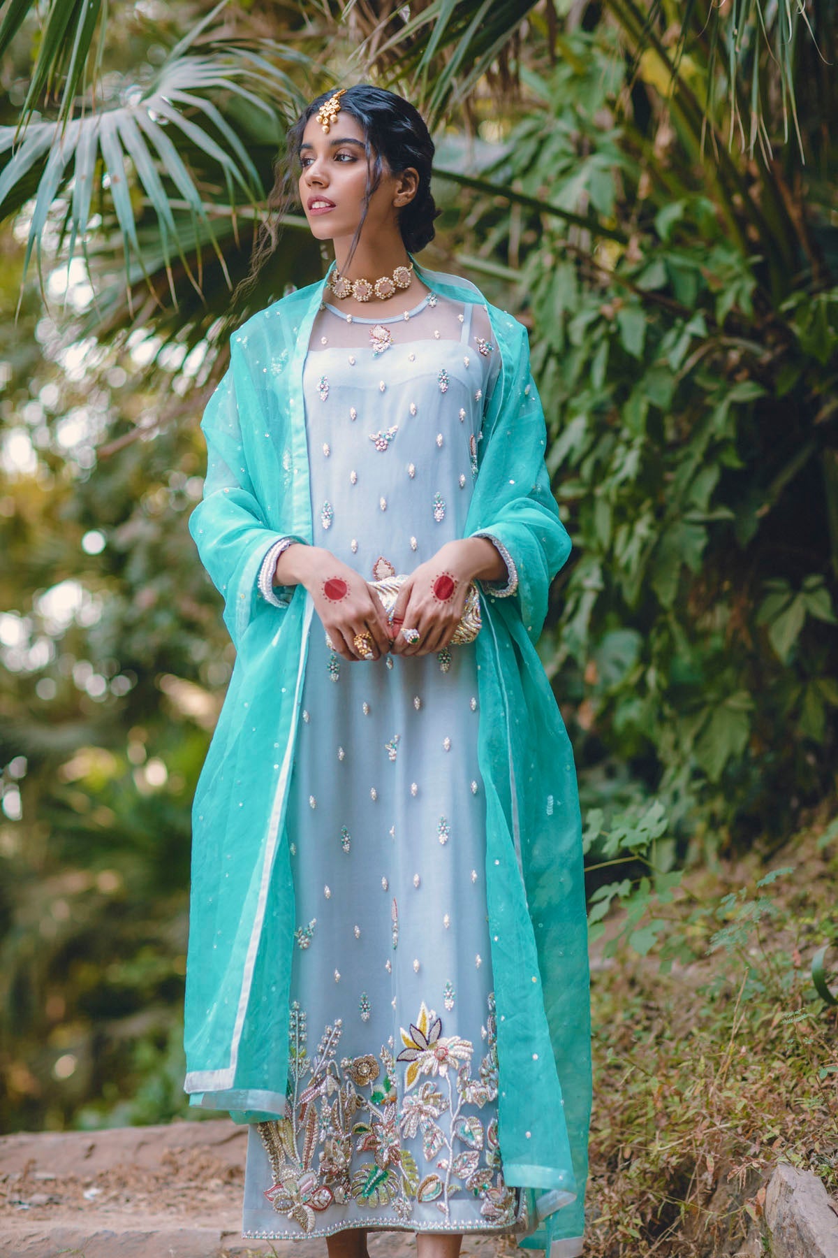 ARID TEAL 3 Piece Stitched - Javeria Zoa