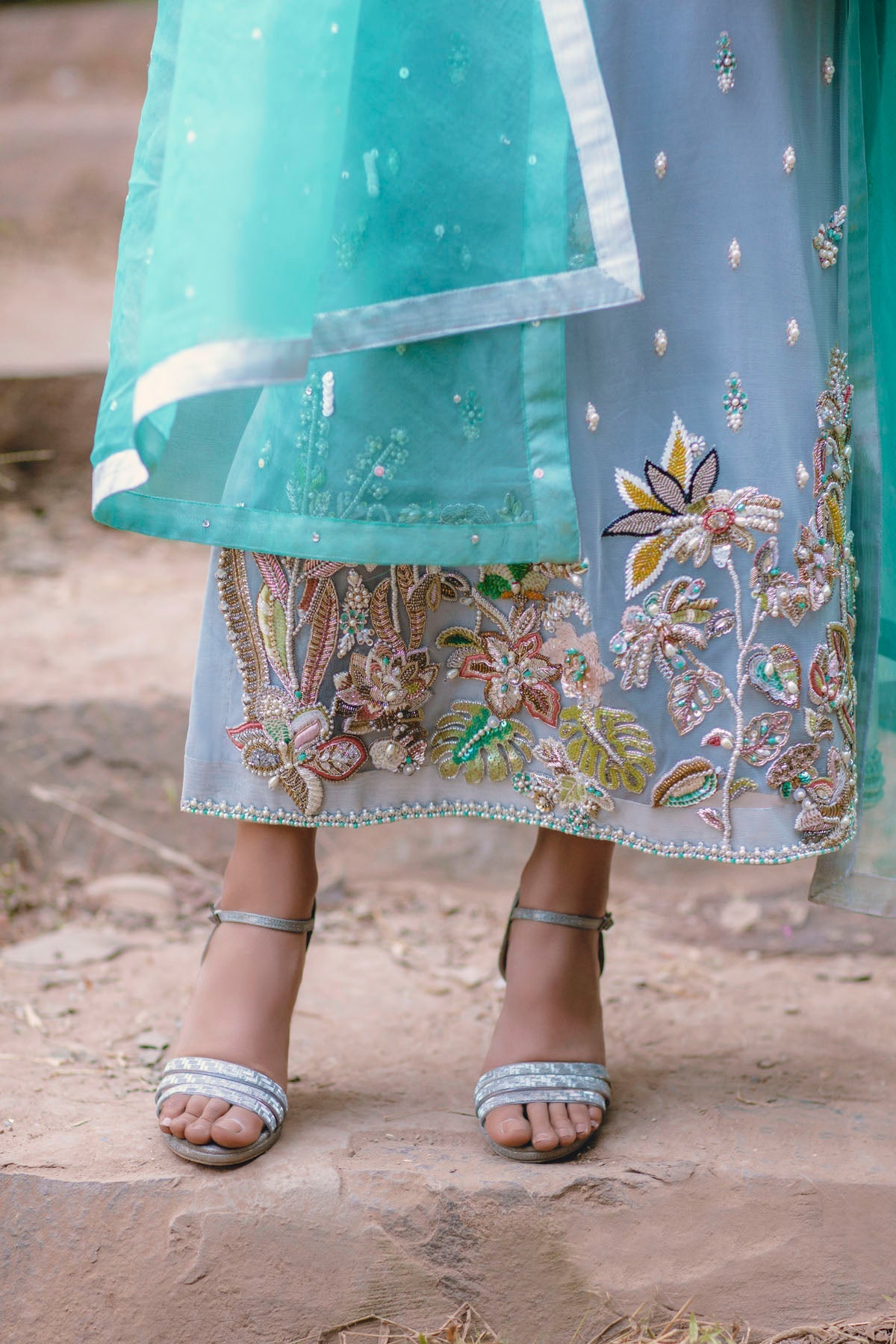 ARID TEAL 3 Piece Stitched - Javeria Zoa