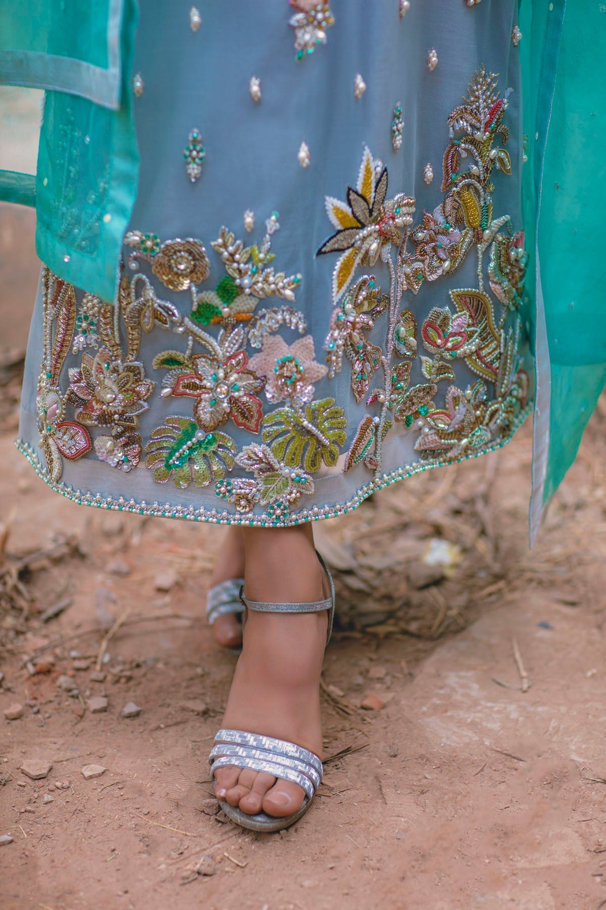 ARID TEAL 3 Piece Stitched - Javeria Zoa