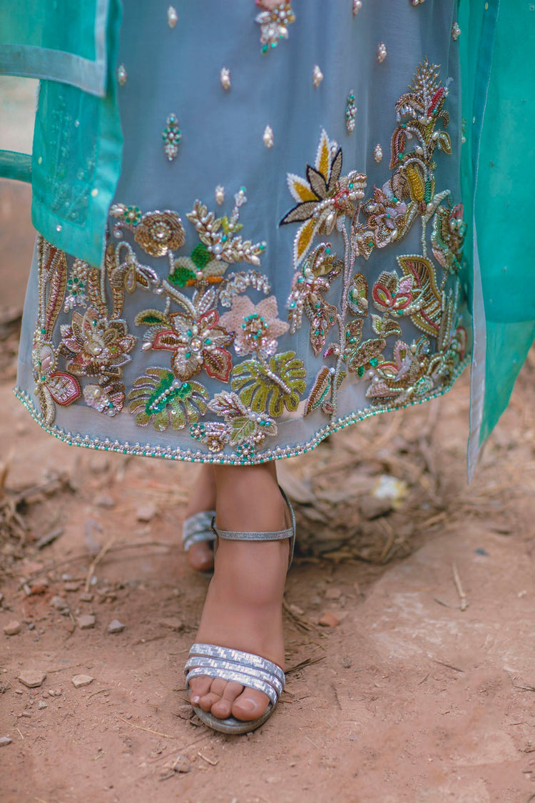 ARID TEAL 3 Piece Stitched - Javeria Zoa