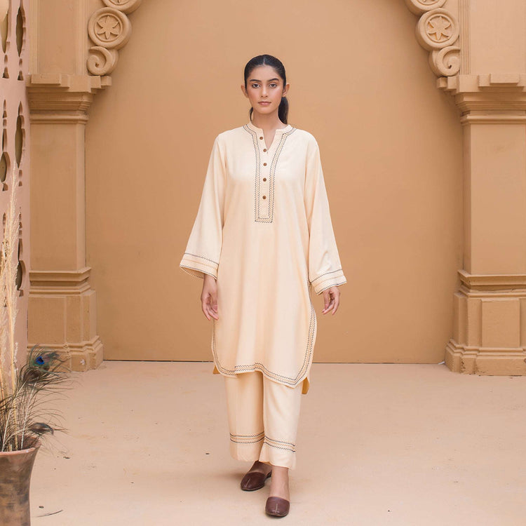 2 Piece Cotton Embroidered Co- Ord Set
