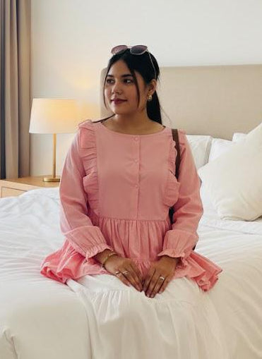1 Piece Cotton Peplum Shirts For Women “ Modest & Elegant Tops - Urban Cut