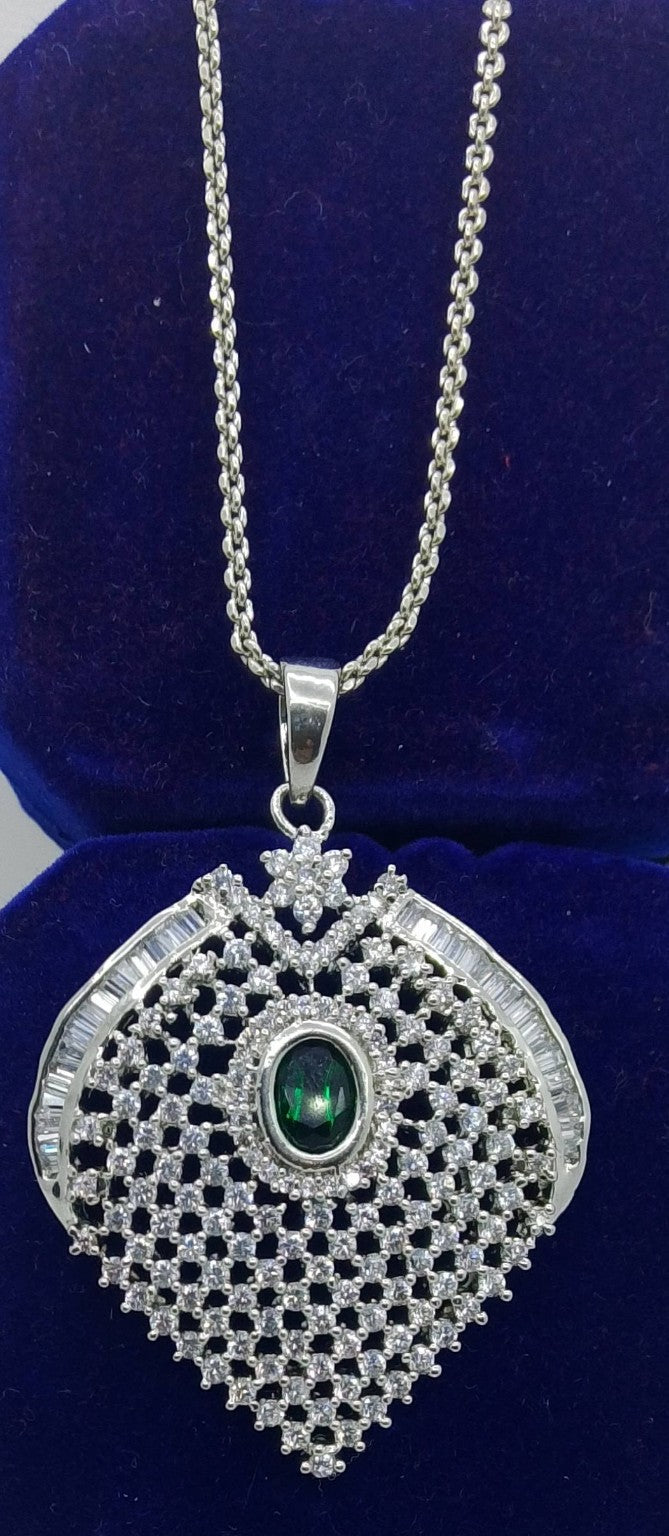 Royal Silver Sparkle Necklace - Hina Jewellery