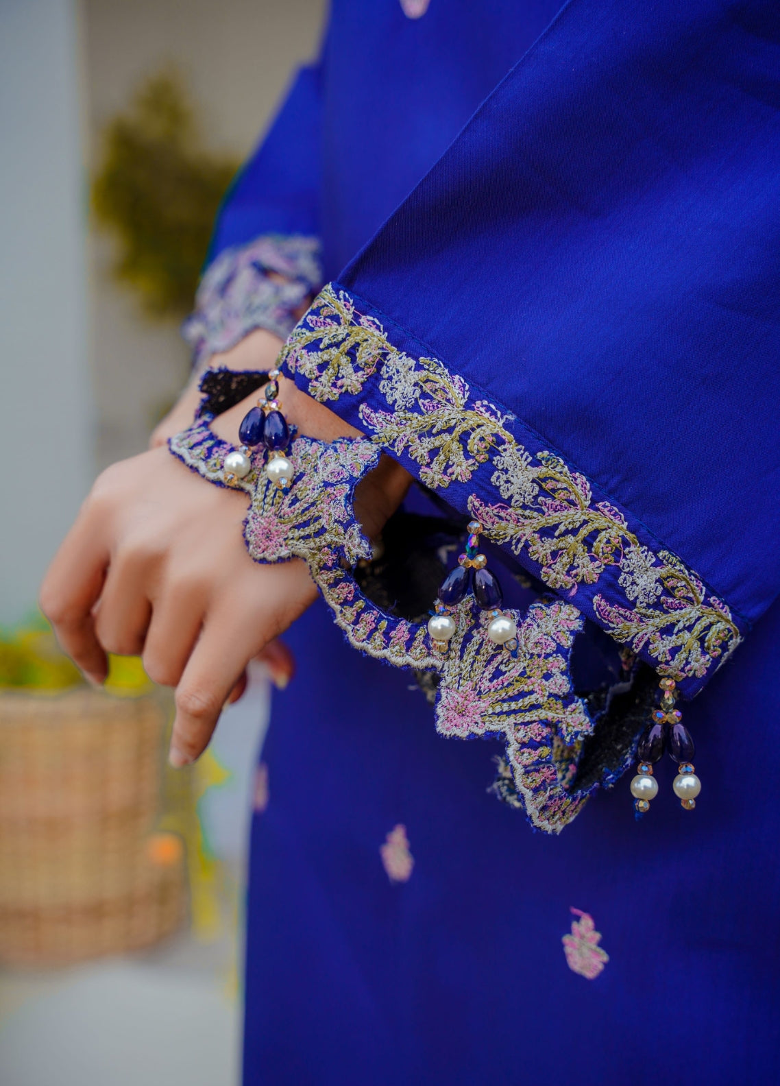 ROYAL BLUE - PRET 3PC Embroidered Dress - Threads & Weaves