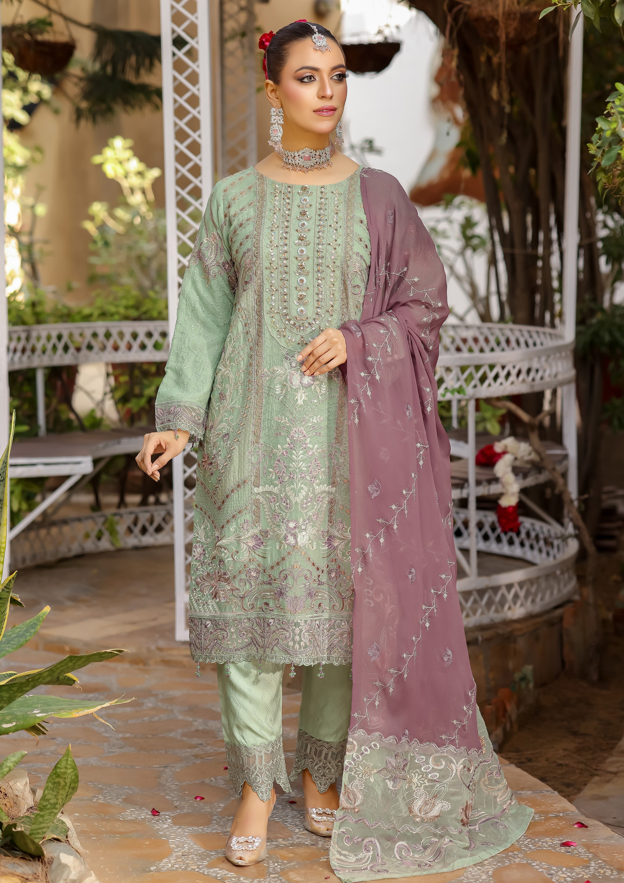 Elva BN-1013 - 3 Piece Stitched Fancy Heavy Embroidered - Bint-e-Noor
