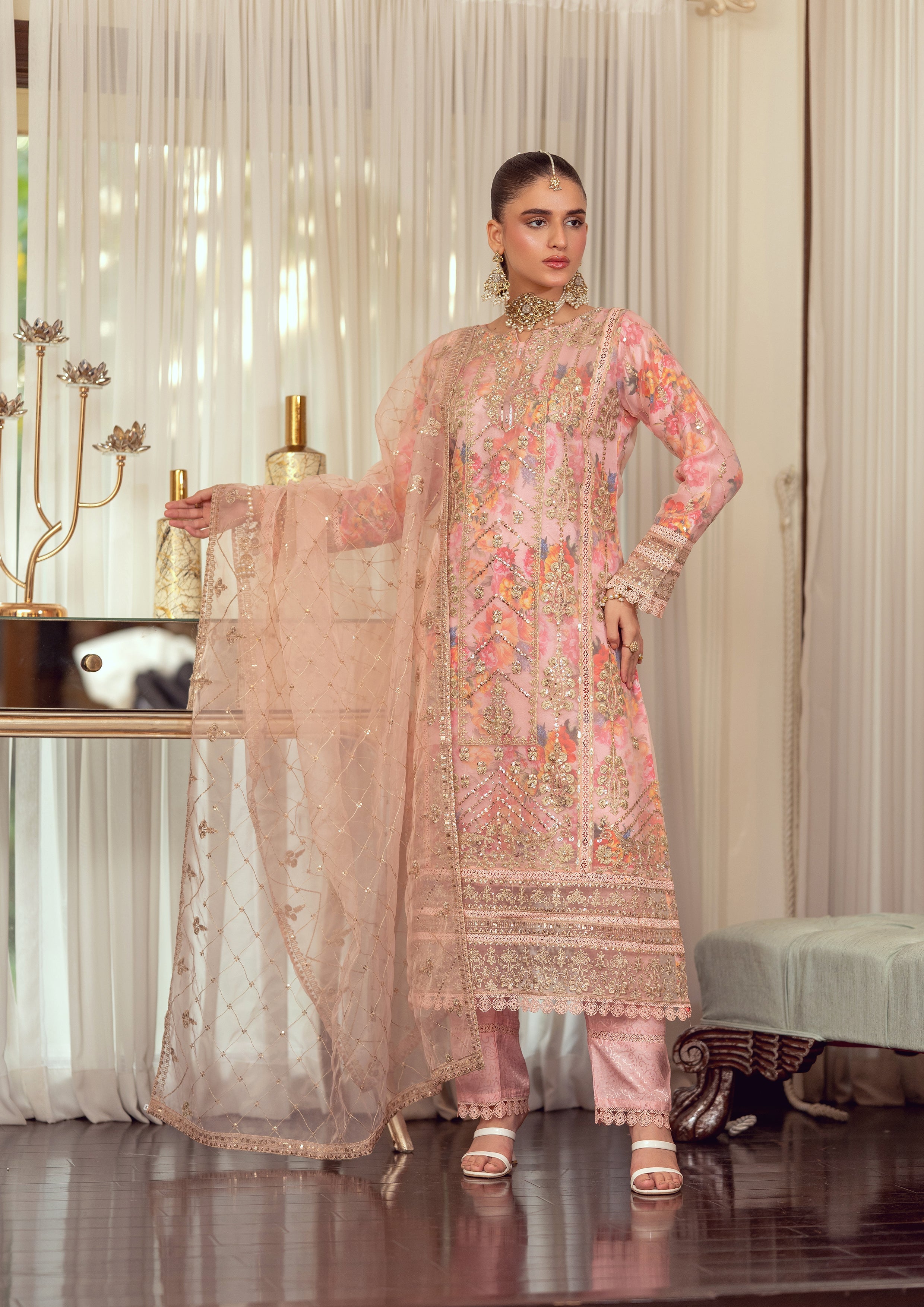 Zoraline BN-1074 - 3 Piece Stitched Fancy Heavy Embroidered - Bint-e-Noor