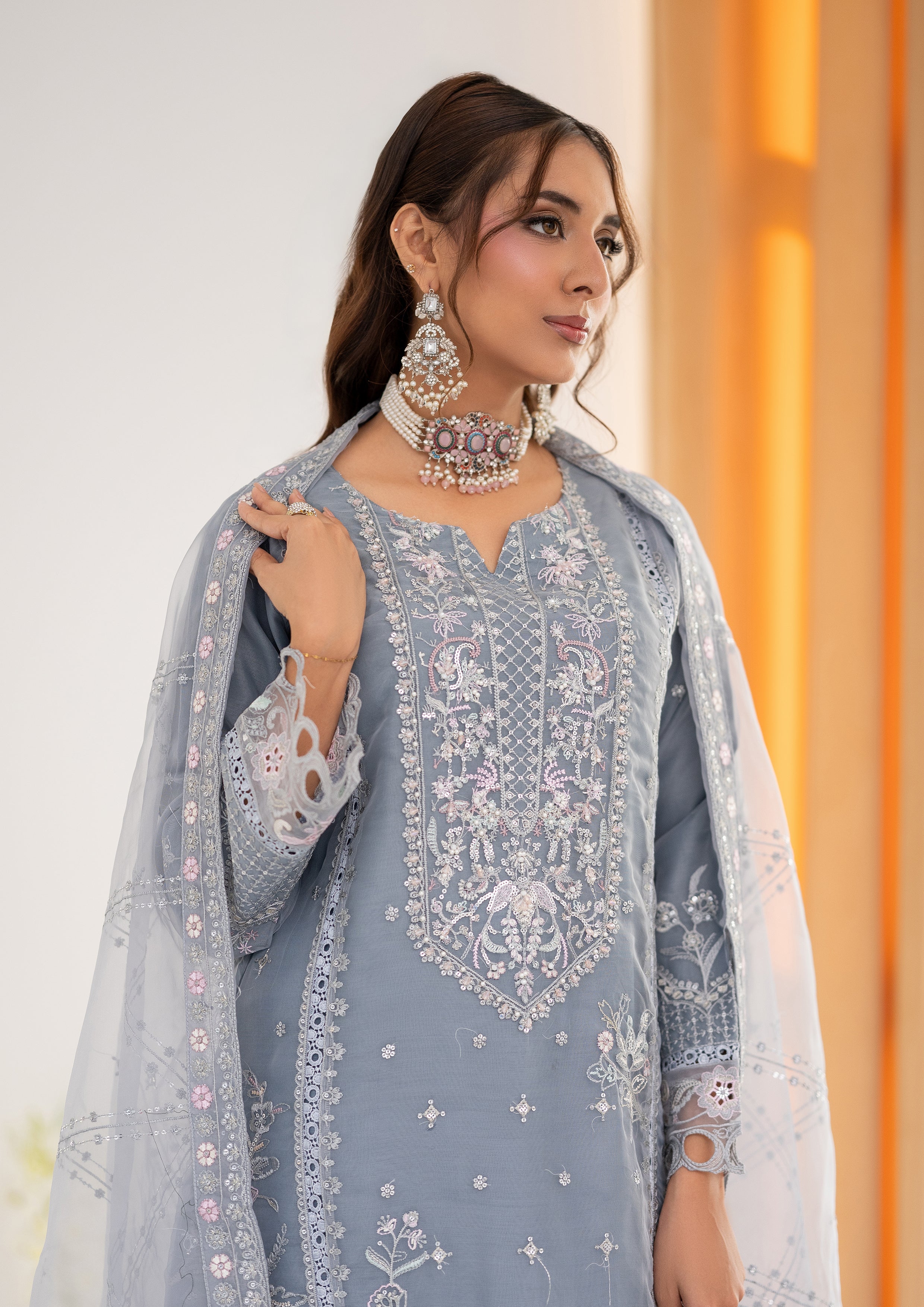 Aishal BN-1130 - 3 Piece Stitched Fancy Heavy Embroidered - Bint-e-Noor