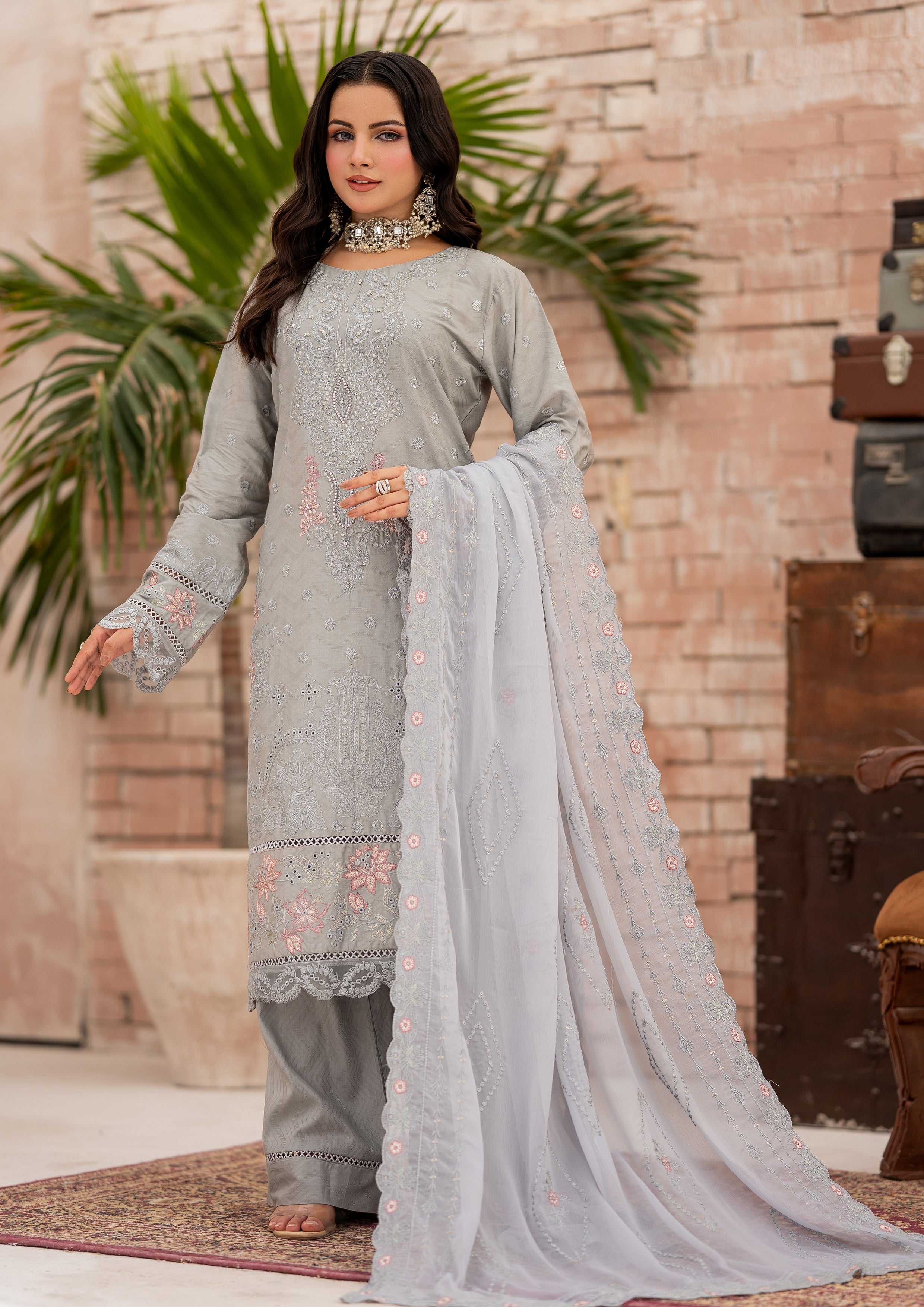 Sameeha BN-1108 - 3 Piece Stitched Fancy Heavy Embroidered - Bint-e-Noor