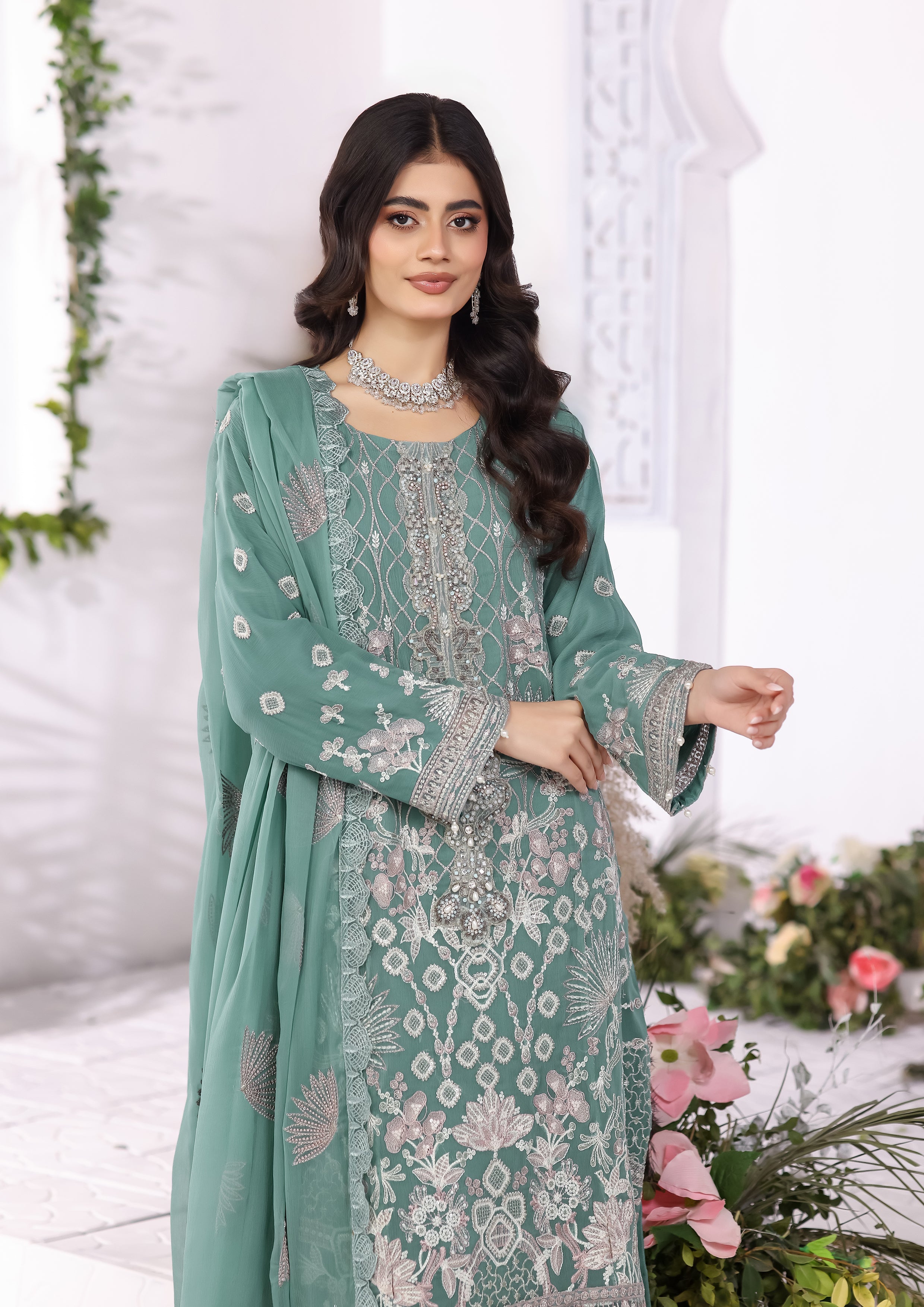 Talia BN-1077 - 3 Piece Stitched Fancy Heavy Embroidered - Bint-e-Noor