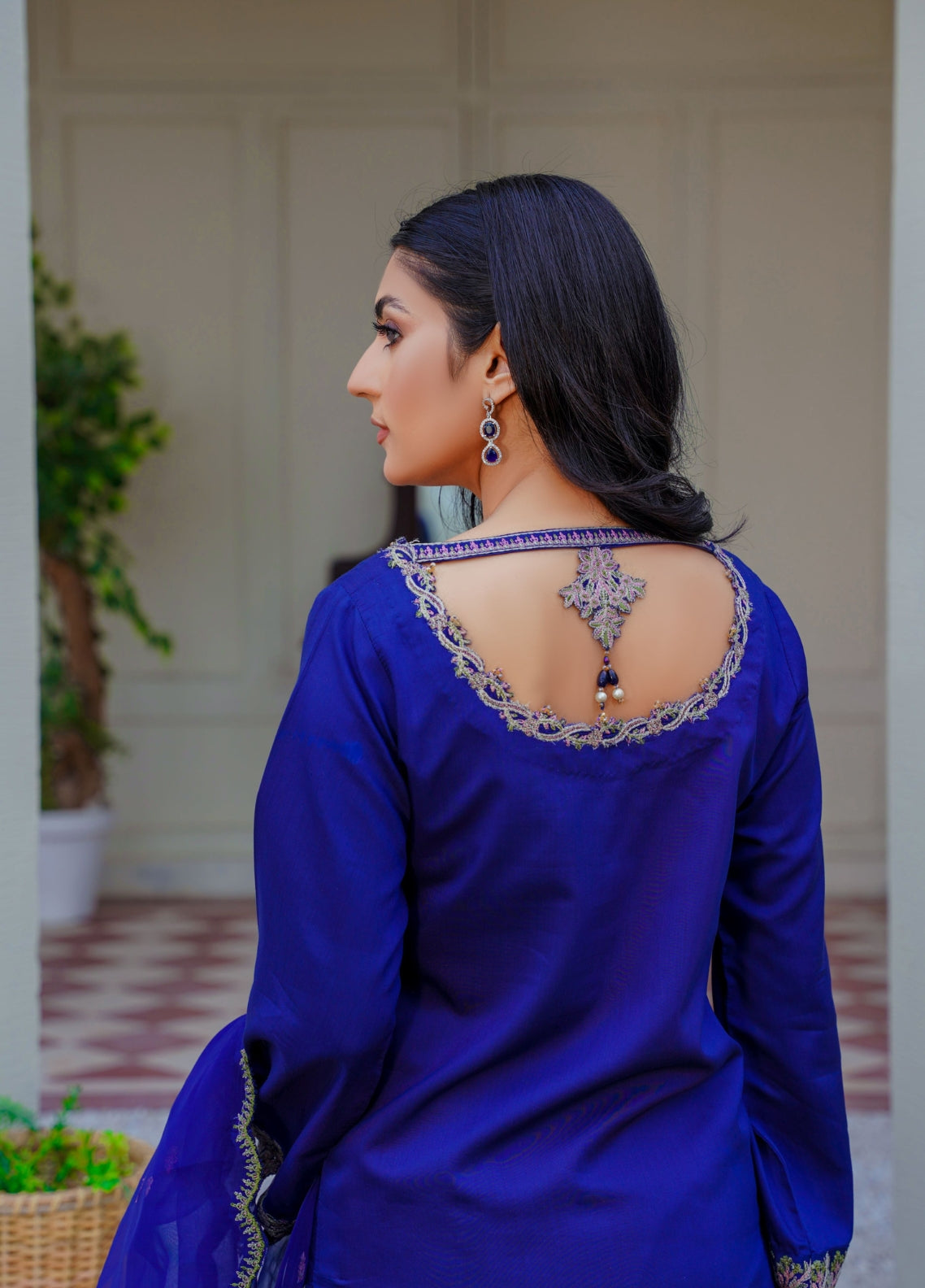 ROYAL BLUE - PRET 3PC Embroidered Dress - Threads & Weaves