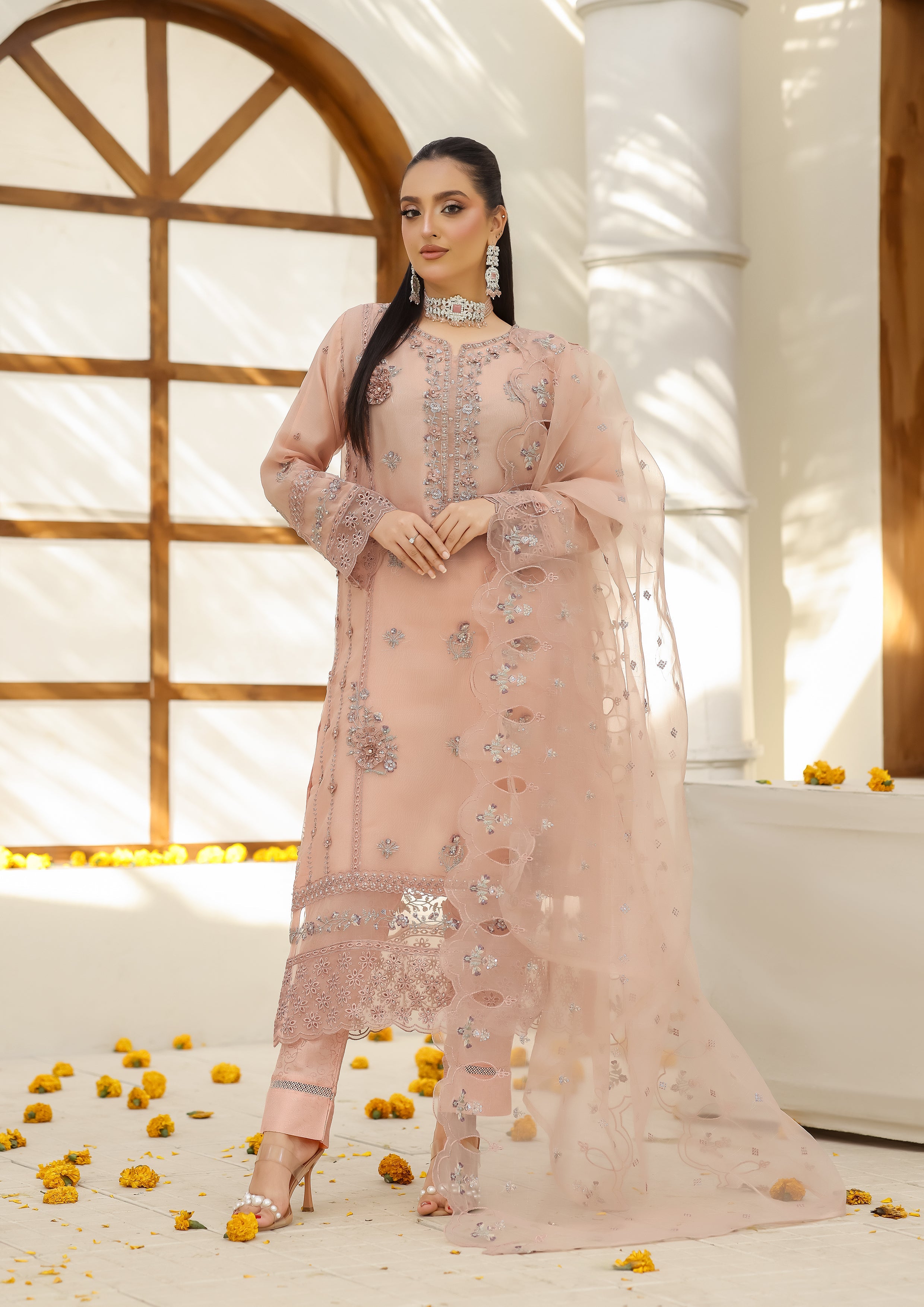 Hiba BN-1036 - 3 Piece Stitched Fancy Heavy Embroidered - Bint-e-Noor